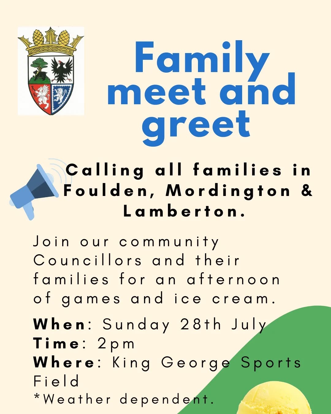 Families in Foulden, Mordington and Lamberton. Join us in the playing feilds for a chance to meet with other families in the community. Sunday 28th July from 2pm.