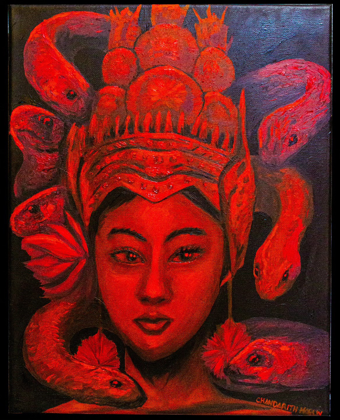 So I made two oil paintings for the Year of the Snake. One of which was accepted into the Pao Arts Center's "Serpentine Celebrations: Mural and Gallery Exhibit" which opens up this Sunday! (Feb 9th) I'm highly honored to have my work shown there, and am super excited to have folks see it.
This painting didn't get chosen, but I still wanted to share it, as I really like it. It's a Southeast Asian take on Medusa. She's an apsara, and I've always found them hauntingly beautiful.
The snakes are based off the Cambodian Kukri snakes, and looking them up, I found them to be rather cute. ❤️
Anyhow, this painting is for sale, though I have gotten attached to it, so it'd have to be a really good offer lol.
Happy Lunar New Year, friends! Hopefully you can see my other painting at the Pao Arts Center, which will be on display throughout February.
#lunarnewyear
#yearofthesnake🐍
#apsara
#oilpainting
#snake
#medusa
#southeastasian
#cambodian