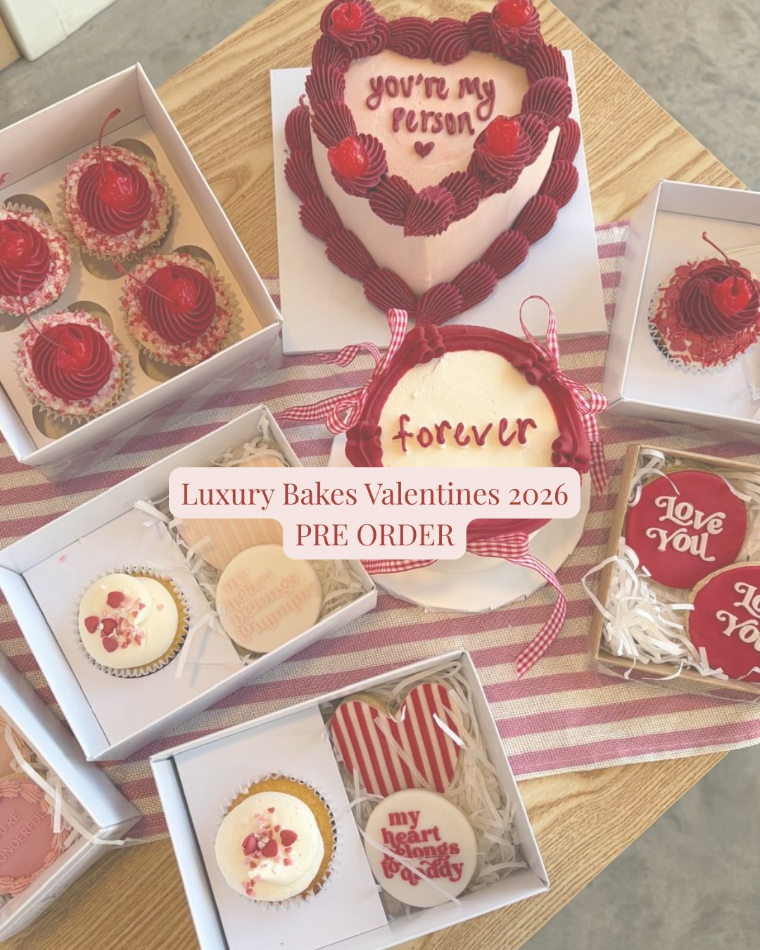 it’s hereeeeee 🩷✨💌
valentines is my absolute fave, i love the red and pink vibes ✨
it’s available now to pre order for collection on either the 13th or 14th 💌
hope you love, it’s sweet for sure ✨
look forward to taking all your orders xxx