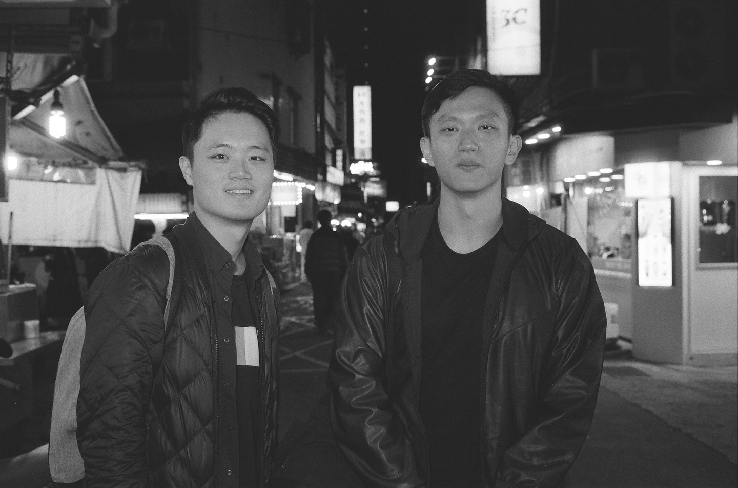 Cute #bnwphoto of our talented sound engineer and gaffer. Shot on #kentmere400 with #godoxluxsenior flash.