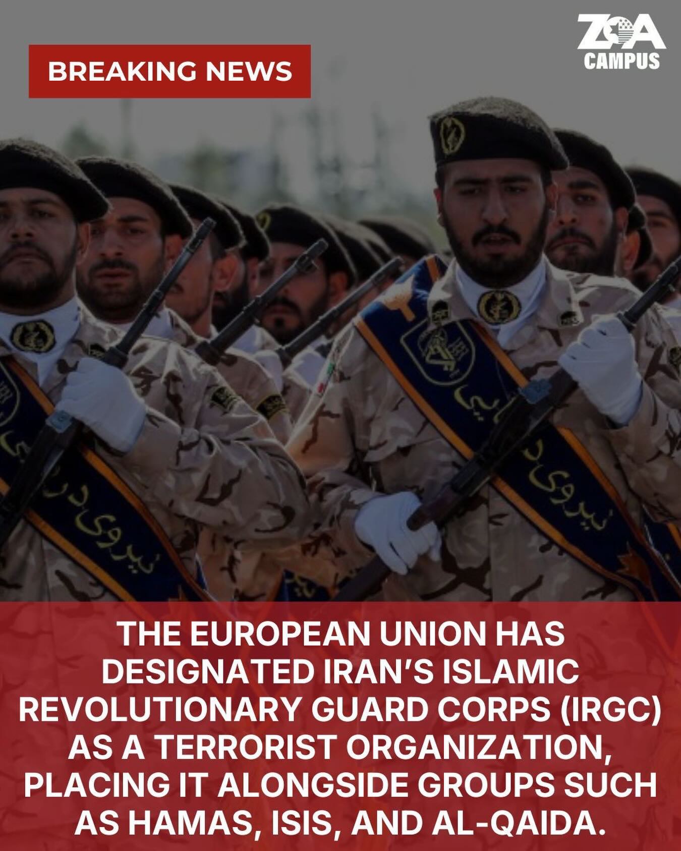 Breaking news: The EU has officially named IRGC as a terrorist organization