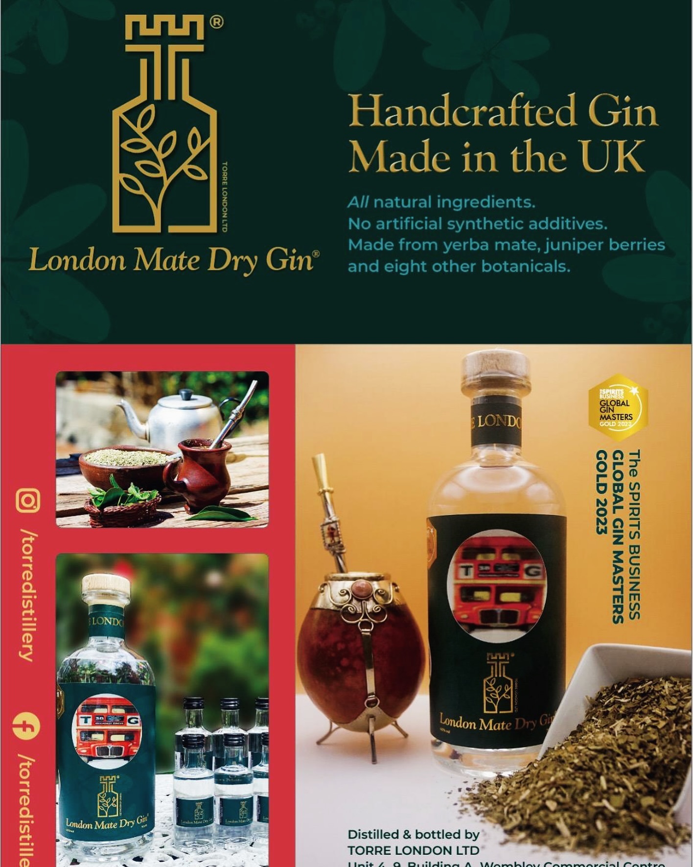 Let me introduce London Mate Dry Gin® is crafted using Yerba Mate (pronounced"Mah-teh"), a native plant from South America, traditionally used to produce an infusion renowned for its naturally bittersweet taste and elegant herbaceous notes with an earthy and woody flavour.💛 Following years of experiments, Anibal Torres skilfully blends the yerba mate with juniper berries and a carefully selected combination of eight other botanicals to create an elegant and luxurious taste for the world to enjoy!#MateDryGin#yerbamaté