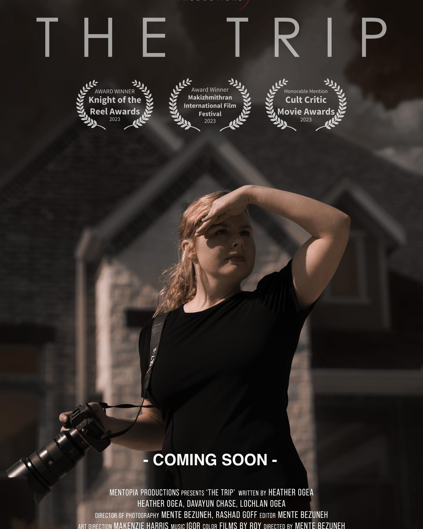 Every film needs a movie poster!
Designing a poster is always a treat. You want to hint at the overall vibe and theme of the project while not giving too much away...which can be tricky. There's also the task of narrowing down who and what should be featured so the audience knows who to root for.
In this case, our main character is standing in front of a house with a storm overhead. She's peering up into the sky...at the storm, perhaps? The colors are muted, with a dark tint overshadowing the picture.
Just wait until you see the actual film. We'd love to hear if we captured its "essence" correctly here!
Coming soon...
This short film was directed and edited by @mentopiaproductions and was written by and stars @heathereaux, @davayun.
#filmproduction #shortfilm #sagaftra #indiefilm #texascreatives #DFWcreatives #texasfilm
#shortfilm #filmproduction #movieposter #graphicdesign #comingsoon