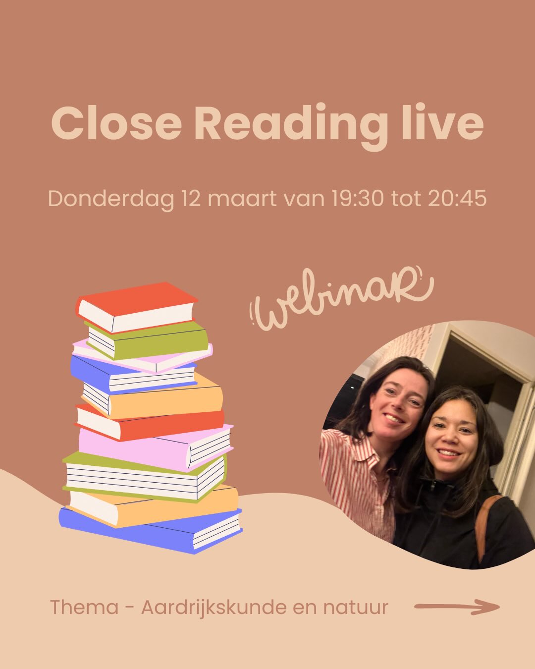 🪵 Webinar update!
De boeken voor onze vierde webinar Close Reading live voorbereiden zijn bekend! Het thema is Aardrijkskunde & natuur en daar hebben we zes rijke teksten op uitgezocht. Van de zes boeken in de slides van dit bericht bereiden we online een sessiereeks voor met einddoel, sessiedoelen én verwerking. We bespreken alle boeken en vertellen elkaar en de deelnemers wat ons is opgevallen tijdens het lezen.
We verwerken de zes live besproken reeksen in een e-book waar nog negen reeksen bij teksten, passend bij het thema aardrijkskunde en natuur, in staan.
We zien je graag op donderdag 12 maart in de avond voor onze online Close Reading voorbereiding.
Kaartje voor de webinar € 19
Kaartje voor de webinar + e-book € 25
Aanmelden kan via www.reneevaneijk.com/webinar. Betaal je liever per factuur, stuur dan een mail naar vaneijkrenee@gmail.com.
Heb je vragen? Stel ze via DM of laat ze achter onder dit bericht.