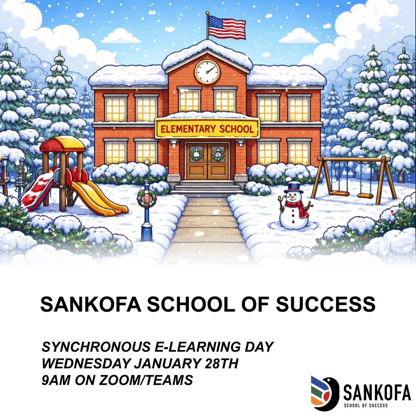 PLEASE SHARE THIS WITH ALL FAMILIES OF SANKOFA!!!
WE ARE OPERATING VIRTUALLY TOMORROW.
SEE EVERYONE @ 9AM ON ZOOM/TEAMS.