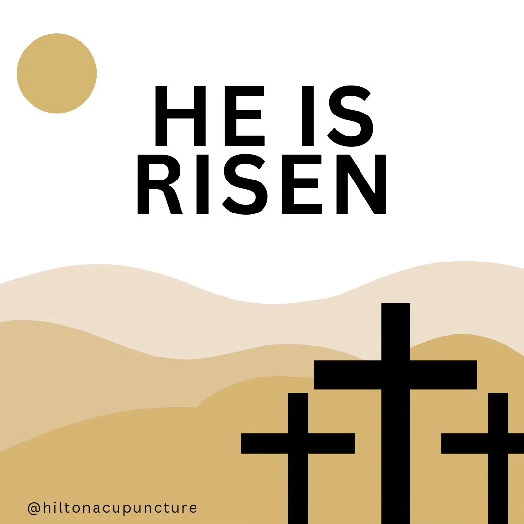 Wishing you and your family a Happy Easter! πβοΈπ°
#heisrisen #easter #hiltonacupuncture #sunday #eastersunday