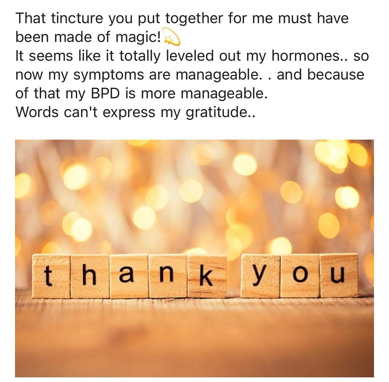 Here’s to gratitude, balance, and plants 🤩 Another awesome (and crucial) shift thanks to the power Naturopathic medicine 🥳 #herbalism #bpd #naturopathic #gratitude #hormonebalance