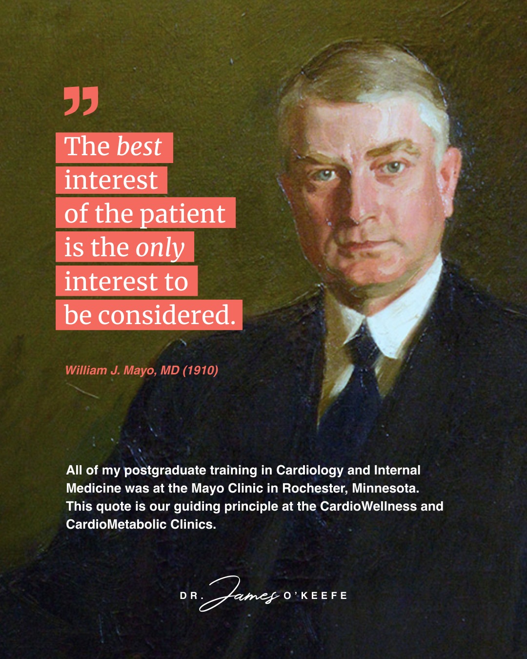 "The best interest of the patient is the only interest to be considered."
This principle shaped my training at Mayo Clinicand still guides how I practice medicine today.
Trends change. Technology evolves.
But this truth remains.
Put the patient first. Always.