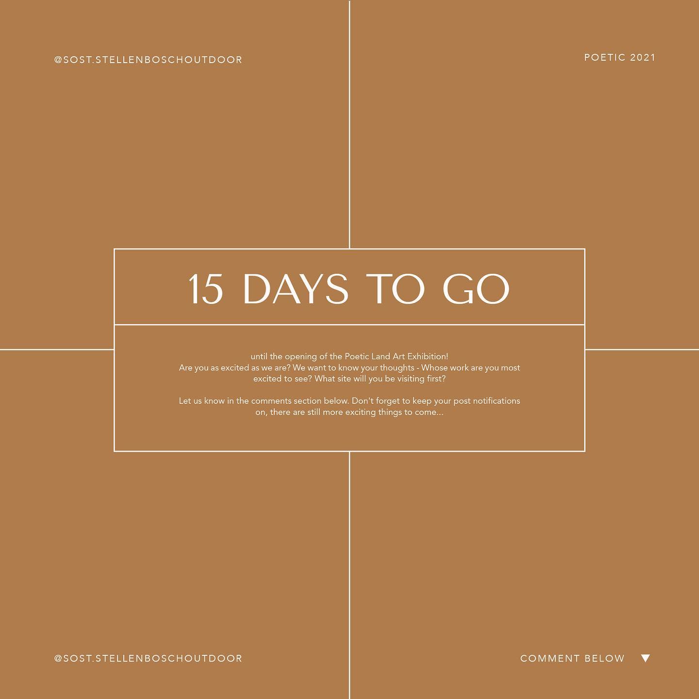 In 15 days the Poetic Land Art exhibition will be open for visitors and locals to enjoy!
The eight art installations are free for all to enjoy, and proudly brought to you by Stellenbosch Outdoor Sculpture Trust.
.
.
.
.
.
.
#poetic #outdoorlandart #earthart #naturalart #contemporarysculpture #artexhibition #supportlocal #supportstellenbosch #sost #emphemeralart #landartists #artiunstallation #environmentalart #contemporaryart #southafricanartists #art #nature #sculpture #design #artoftheday