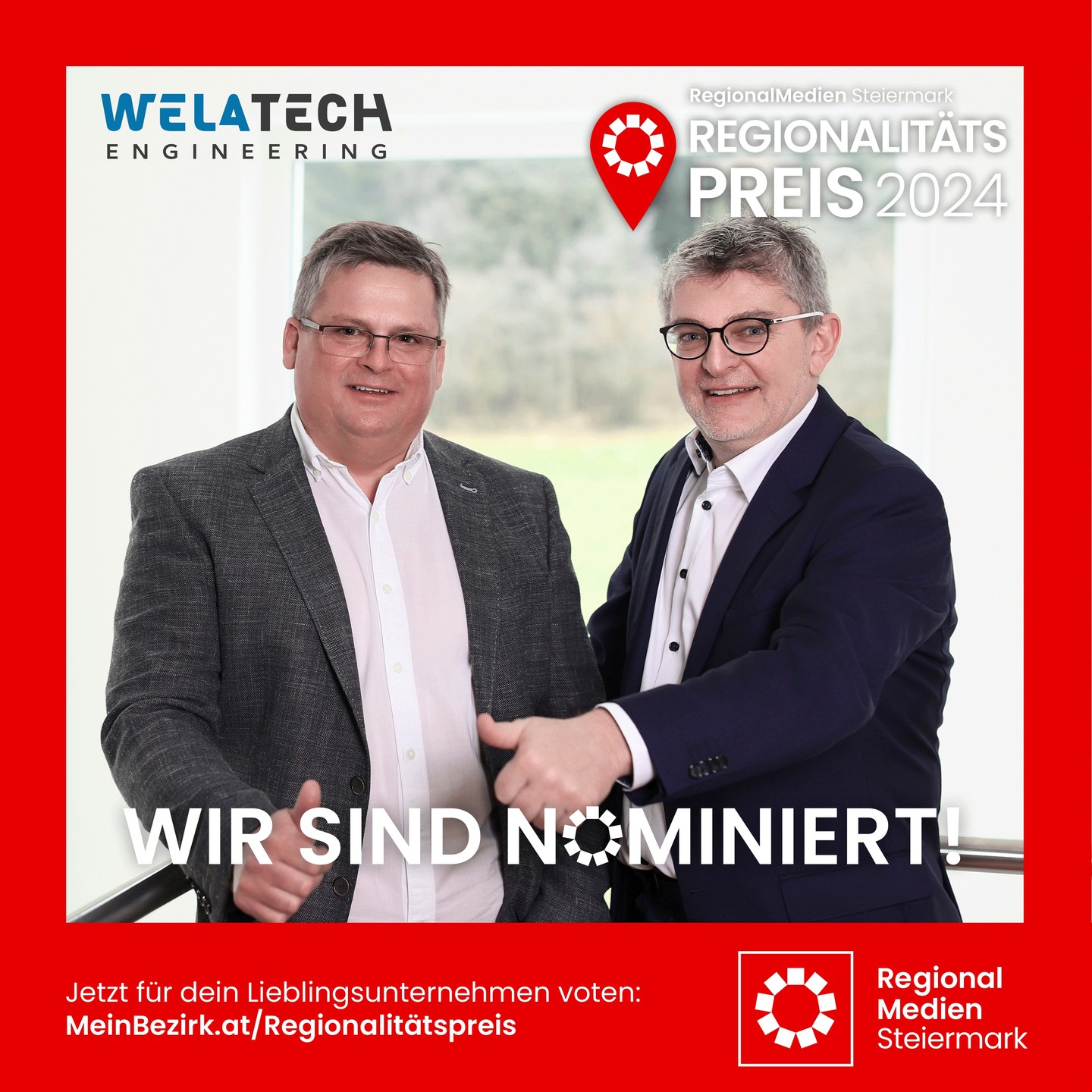 Bitte fleißig für WELATECH voten! 🙌😀
#Regionalitätspreis 2024 der RegionalMedien Steiermark @steiermark.meinbezirk.at
https://www.meinbezirk.at/hartberg-fuerstenfeld/c-wirtschaft/jetzt-fuer-die-oststeiermark-abstimmen_a6516059