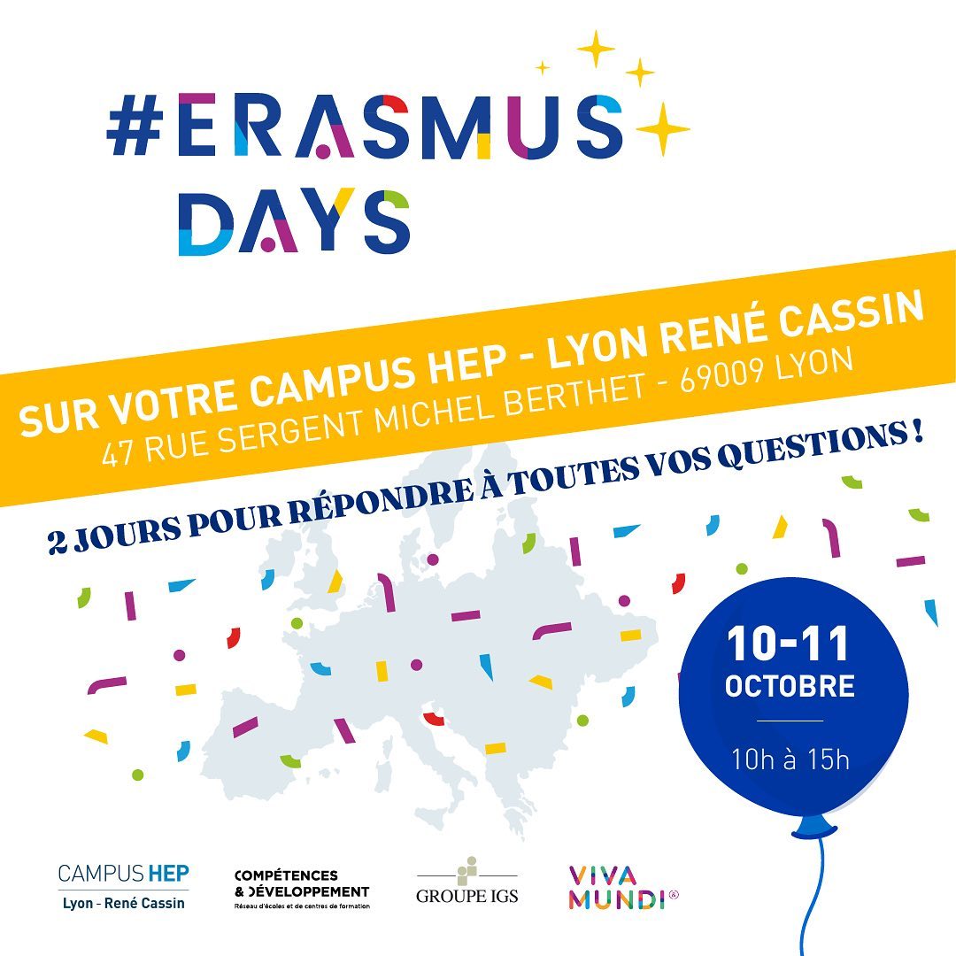 C’est le Jour J ! 🤩
Les équipes internationales de vos écoles vous attendent nombreux dans le hall du 47 Berthet jusqu’à demain pour les #ErasmusDays 🇪🇺
Au programme :
• Rencontre avec des étudiants et des professeurs internationaux
• Erasmus Student Network
• Quiz, jeu et défis autour des langues
• Activité et découverte de la langue des signes
• Et bien plus encore 🎈
@lehub.lyon @ecole3a @cefamuniversity @ciefalyon @epsi_ecoles @esailyon @esam_spirit @groupe_igs @groupeigsformationcontinue @ecole_icl @idrac_lyon @ieftourisme @iet_ecole @ifag_lyon @igefi_ @igsrh @ileri_edu @imislyon @imsi_immobilier @ipi_lyon @iscpalyon @sup_de_com @viva.mundi @wis_ecoles