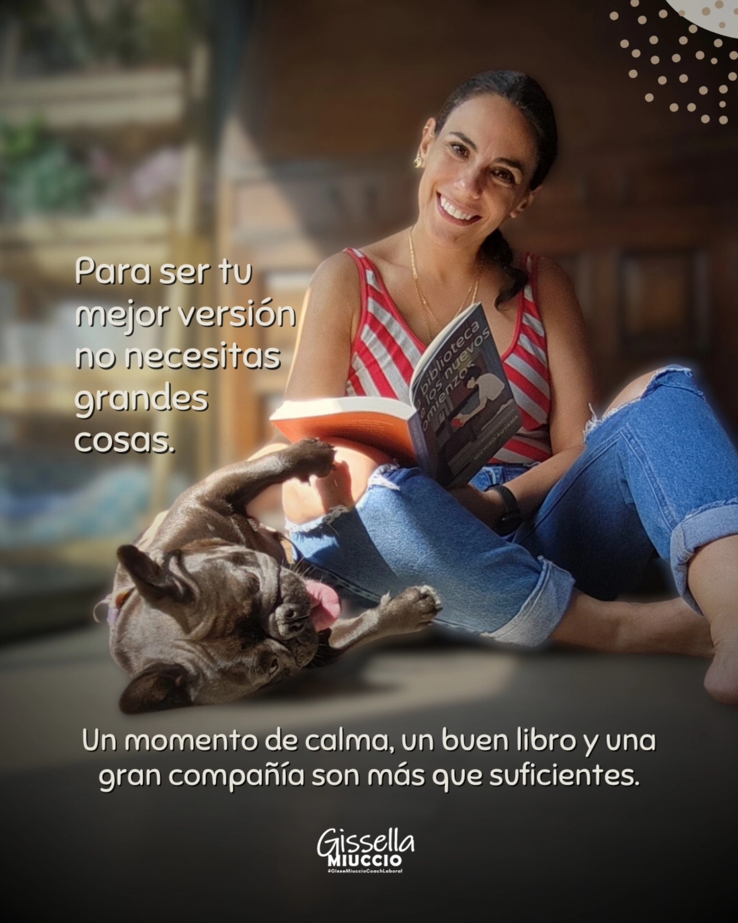 Hoy empieza la última semana de abril... y es el momento perfecto para apostar por tu mejor versión.
Este fin de semana me regalé algo simple pero poderoso: un momento de calma, un buen libro y la mejor compañía: Ramona (mi frenchie).
Este espacio me ayudó a recordar algo importante: para ser nuestra mejor versión no necesitamos grandes cosas… sólo momentos que nos reconecten con quienes somos y hacia dónde queremos ir.
Es en esos pequeños instantes donde también se construyen el crecimiento profesional y una marca personal auténtica.
Hoy inicio recargada y con mi propósito claro. ¡Vamos a darlo todo!
¿Y a ti? ¿Qué pequeño momento te recargó este fin de semana?
Si quieres que te acompañe en este camino para impulsar tu empleabilidad y construir una carrera alineada a tu propósito, estoy a un mensaje de distancia. Escríbeme al WhatsApp +51 995 070 085.
Hoy es un gran día para confiar en ti y en todo lo que estás construyendo.
Un abrazo grande, Gisse
#Empleabilidad #MarcaPersonal #DesarrolloProfesional #Crecimiento #CarreraConPropósito #GisseMiuccioCoachLaboral
