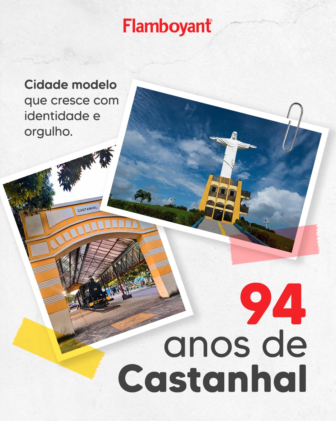 São 94 anos de história, encontros e memórias! ❤
E a Flamboyant tem orgulho de fazer parte da rotina de Castanhal há tanto tempo.
Que venham mais momentos simples, cheios@de sabor e presença no dia a dia de quem cresce com a gente.
Feliz aniversário, Castanhal! ❤️✨
#Castanhal #Flamboyant #cidademodelo