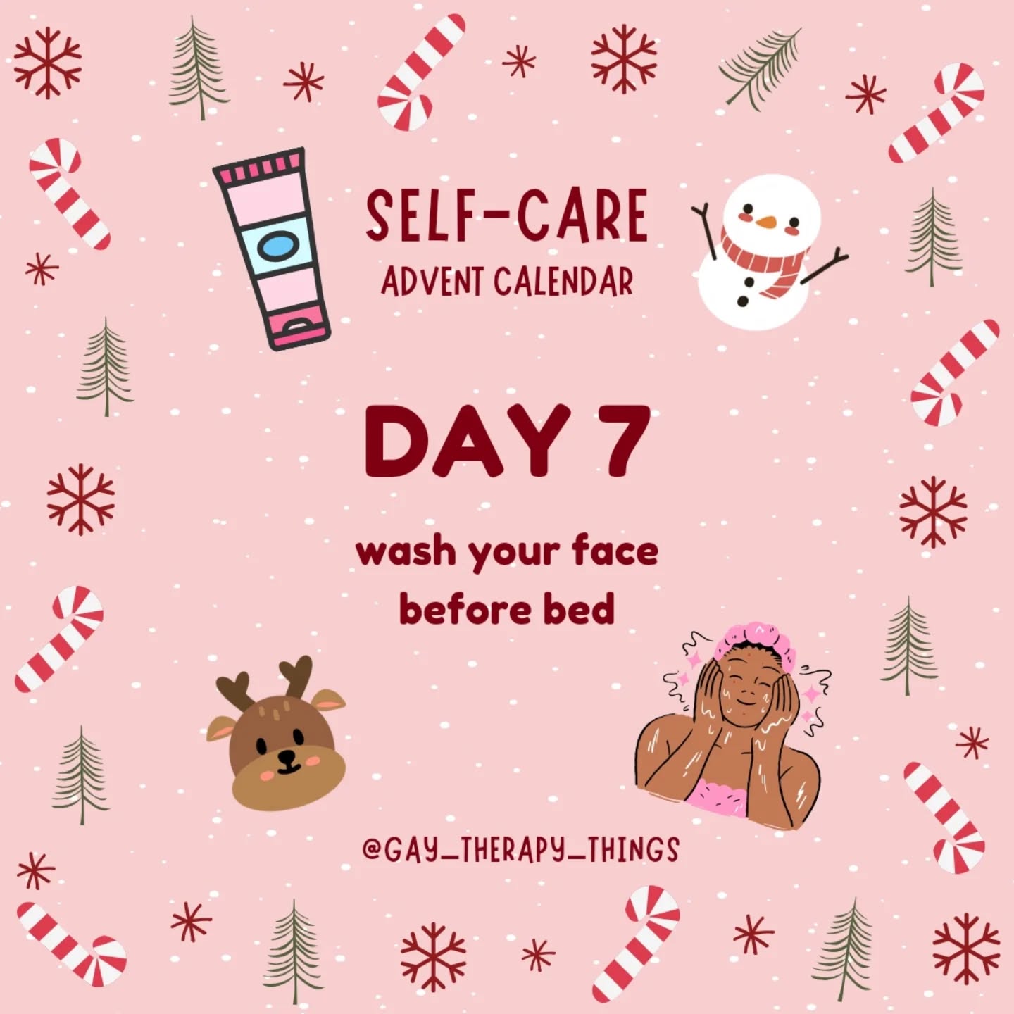 On today's #adventselfcare, wash your face before bed! I'm posting this at 12am my time, so some of you may have missed it ðĨē but that just means you get to do two self-cares tomorrow ð
What's your face wash routine??
#therapistsofinstagram #selfcare #adventcalendar