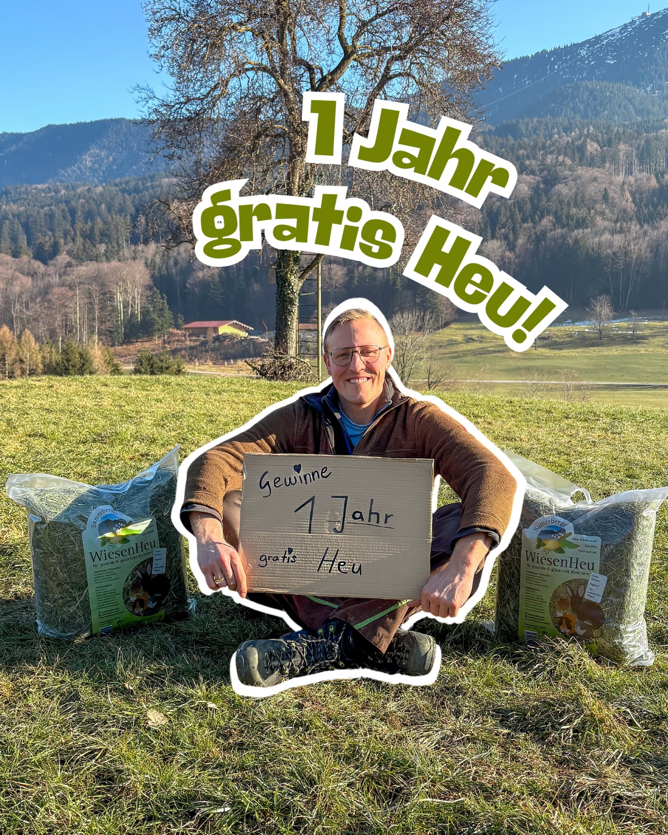 *** Gewinnspiel beendet ***
__________________________
🎉 1 Jahr GRATIS Heu für deine Fellnasen! 🎉 Ja richtig gelesen – 12 Monate Samerberger Bergwiesenheu geschenkt 🌱🐰🐹
Weil ihr die beste Community seid: Des is unser Dankeschön an euch! 💚
👉 So machst du mit:
💬 Schreib in die Kommentare, warum unser Heu bei dir nicht fehlen darf
❤️ Like den Beitrag & folge unserem Account
👥 Wenn du möchtest, teile das Gewinnspiel mit deinen Freunden, die das auf gar keinen Fall verpassen dürfen!
📆 Teilnahme bis 02.02.26
📦 Heu-Abo startet mit der ersten Lieferung und läuft volle 12 Monate.
🇩🇪 Teilnahme nur in DE
🐴 Großtiere ausgeschlossen
Der Gewinner wird persönlich von uns benachrichtigt 💌
Viel Glück, meine Daumen san gedrückt! 🍀
Euer Johannes 🌱
