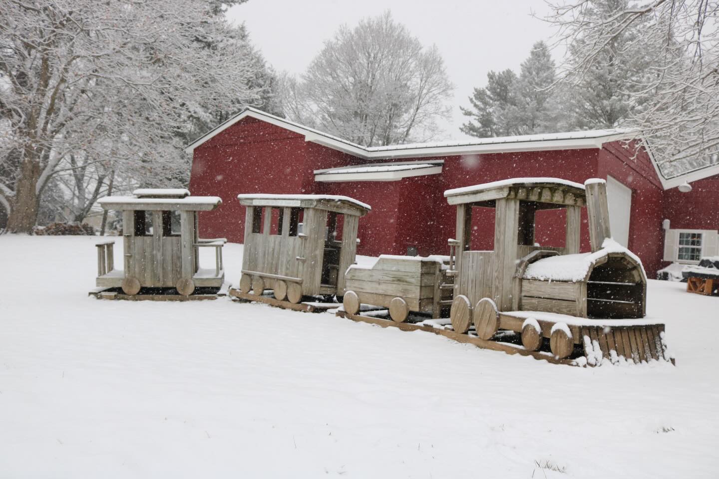 Snow gathers where laughter once lived,
where little boots climbed and imaginations ran wild.
Winter tucks the play yard in, beneath the frost, plans are forming.
Beneath the silence, something is growing.
Until then, we wait.
With care, and with time. 🍎
#HickoryHillOrchard
#WinterAtTheOrchard
#BuiltWithCare
#FamilyFarm
#CTFarms