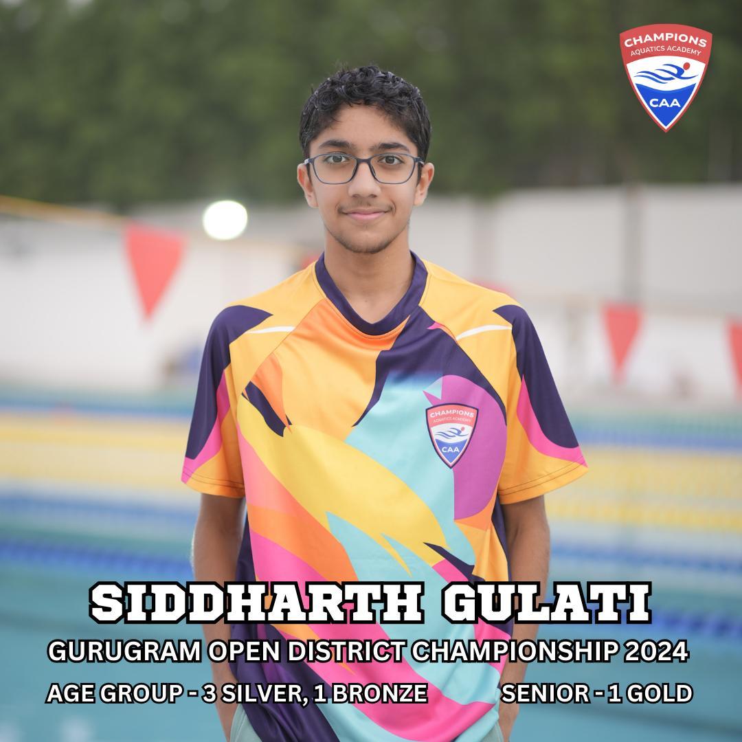 Join us in celebrating Siddharth Gulati from Champions Aquatics Academy, who has delivered an outstanding performance at the Gurugram Open District Championship 2024!
Achievements:
Age Group: 3 Silver Medals, 1 Bronze Medal đĽ
Senior: 1 Gold Medal
Let's give a huge round of applause to Siddharth for his remarkable achievements and wish him continued success in all his future endeavors!
#SiddharthGulati #ChampionsAquaticsAcademy #MultiMedalist #SwimmingChampion #GurugramChampion #ProudMoment #SwimStrong #Inspiration #AthleteSpotlight