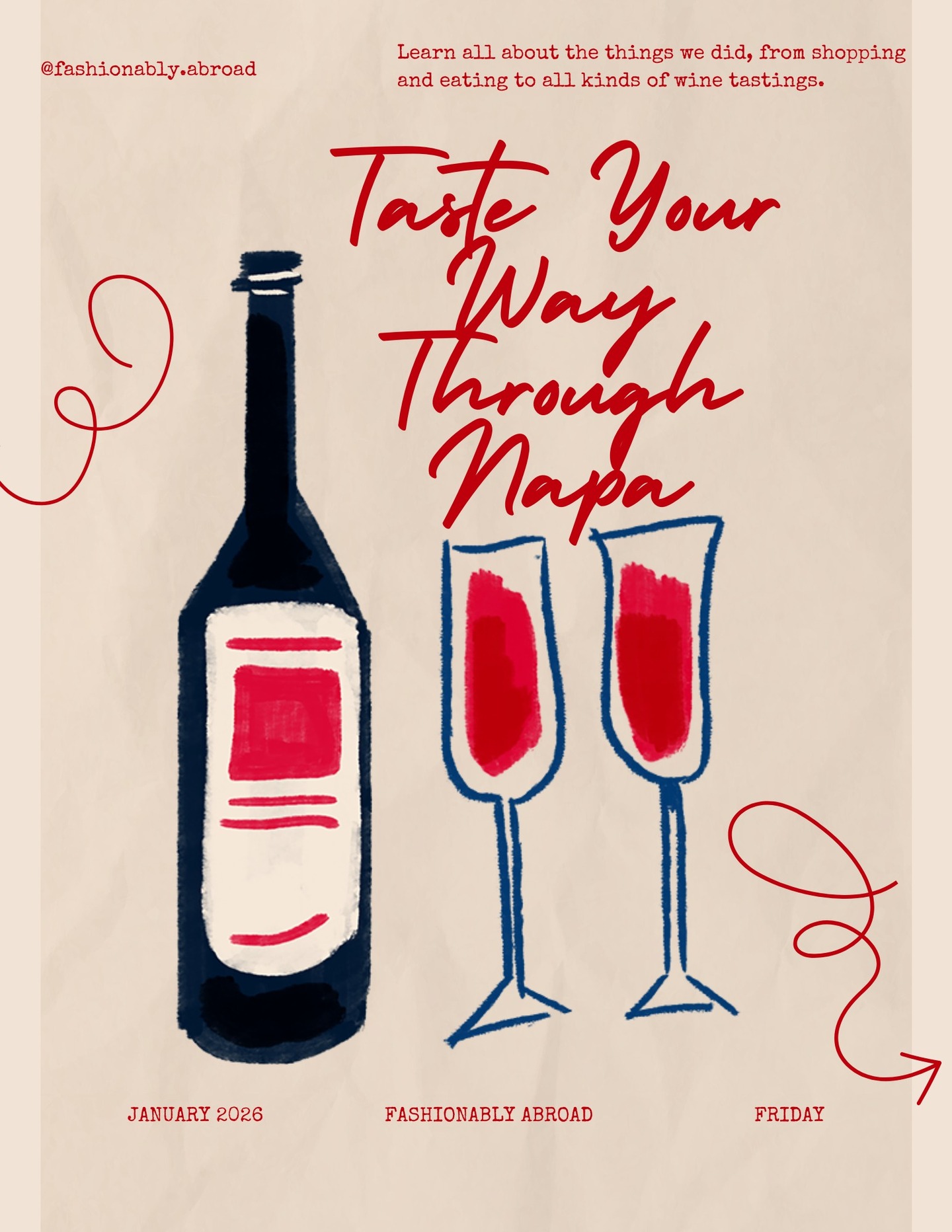 HEY! GUESS WHAT! 🍇
It's a new blog post discussing all things WINE in NAPA from our family trip in the Fall. Read and learn about all the shops, vineyards, and food we had, and plan out your next trip out West with me! 🍷
#wine #grapes #travel #tasting #style #fashionablyabroad #abouttime