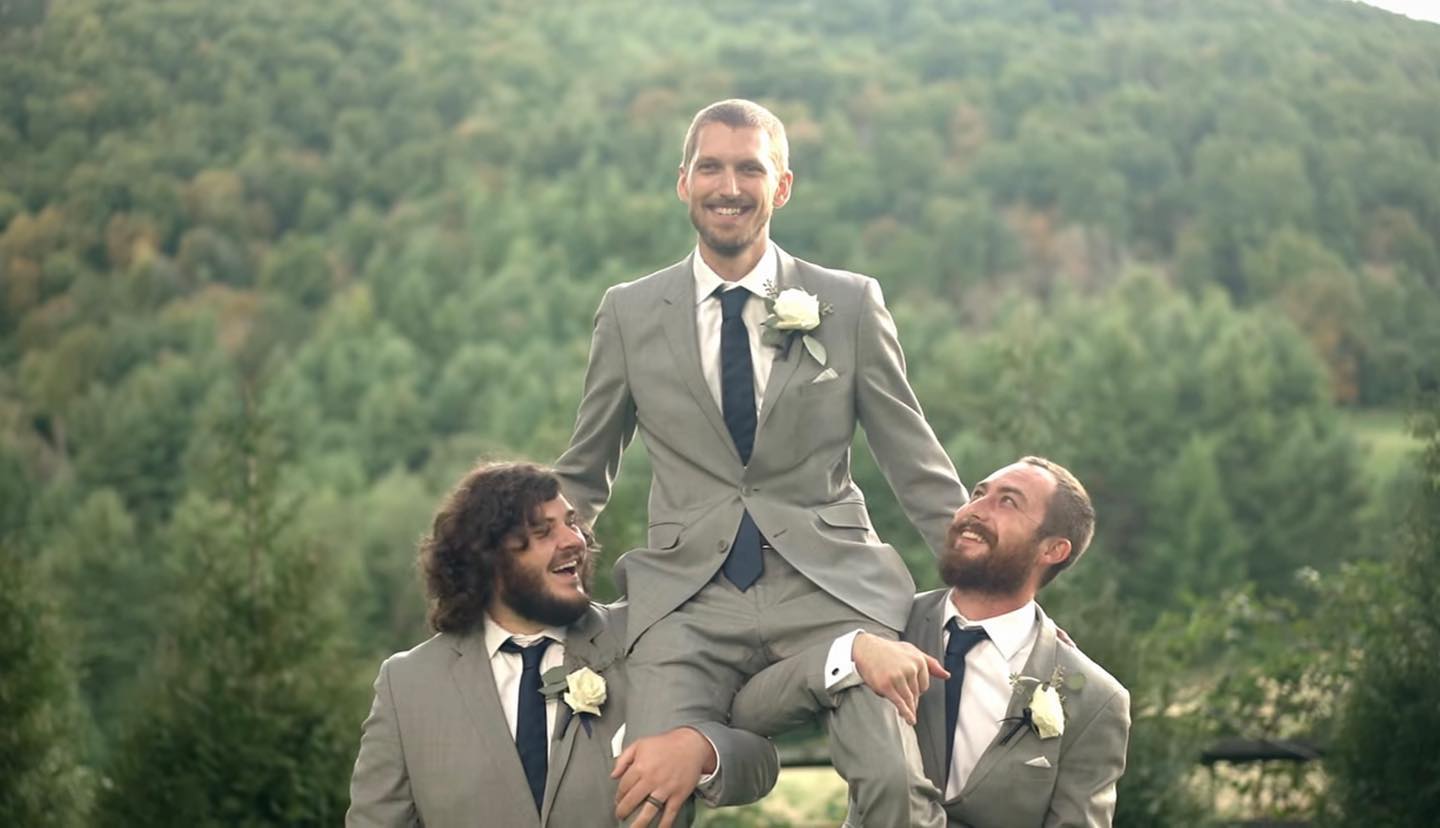 Men doing men stuff. #mountainwedding #blueridgemountains #outdoorwedding #destinationwedding #boonenc #ncweddingvenue