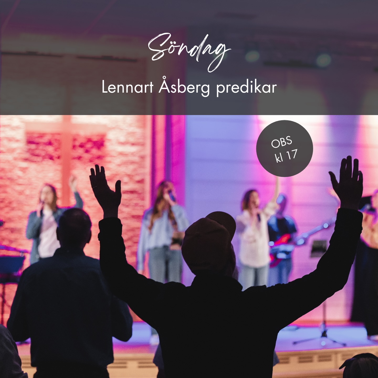 Välkommen till kyrkan imorgon kl. 17!
Obs inte kl 11 —> Vi firar gudstjänst lite senare pga @detracker.nu i Stockholm idag.
Lennart Åsberg predikar & det blir söndagsskola för alla barn.
Kom med ett öppet hjärta – Gud vill tala till dig 🤍