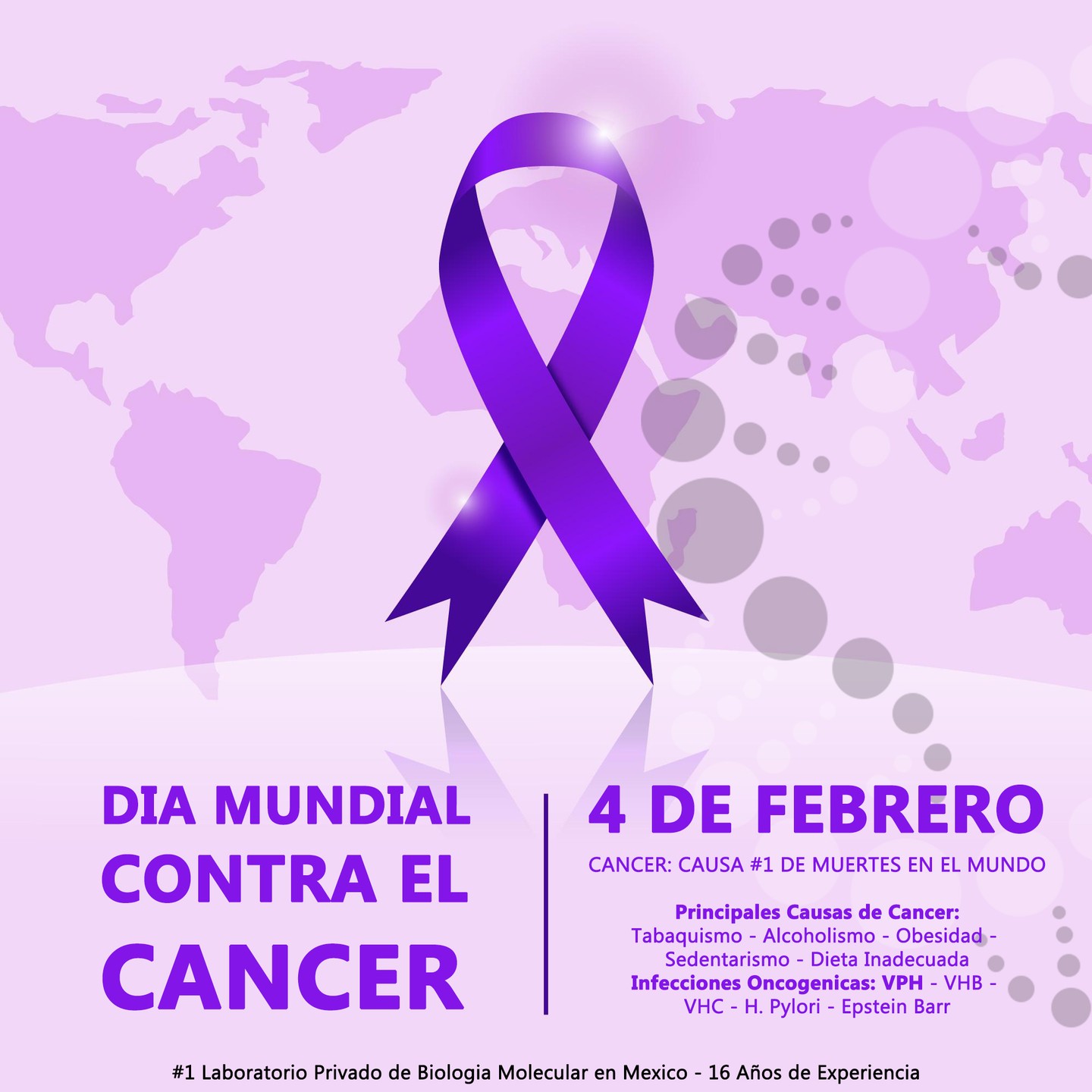 4 de Febrero - Dia Mundial contra el Cancer
Muchos tipos de cancer son prevenibles y tienen mejor pronostico si se detectan a tiempo.
*Hazte una revision medica Anual 🔬
*Evita el consumo de alcohol y tabaco 🍸🚭
*Alimentate sanamente 🍎🍐
*Realiza Ejercicio ⚽️
*Protegete de los rayos del sol ☀️
#cancer #prevencion #PCR #checate #salud #cuidate