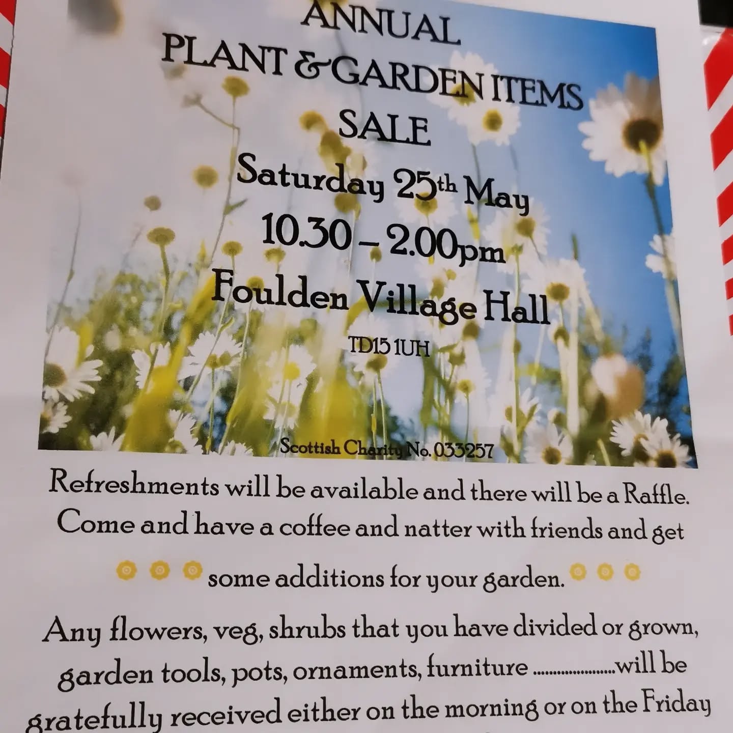 Date for the diary. Annual plant & garden items sale.