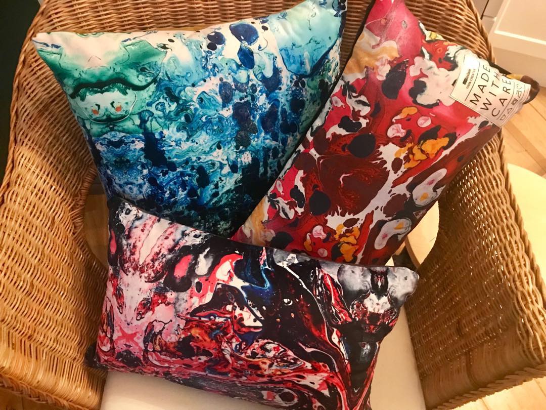 Velvet, cotton and silk cushions ... all Made with Care, by hand, in Glasgow, with love ...