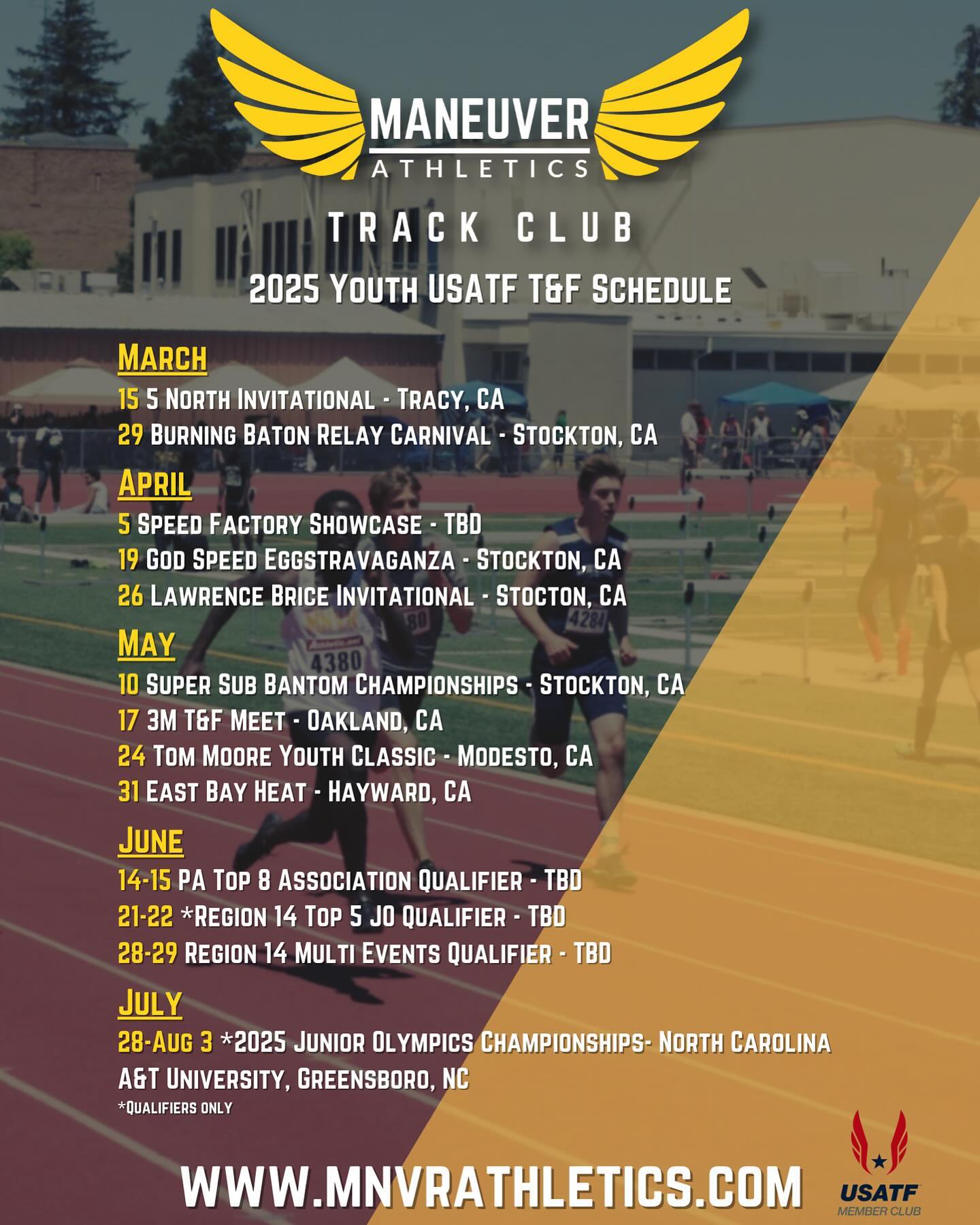 2025 Youth Outdoor T&F schedule