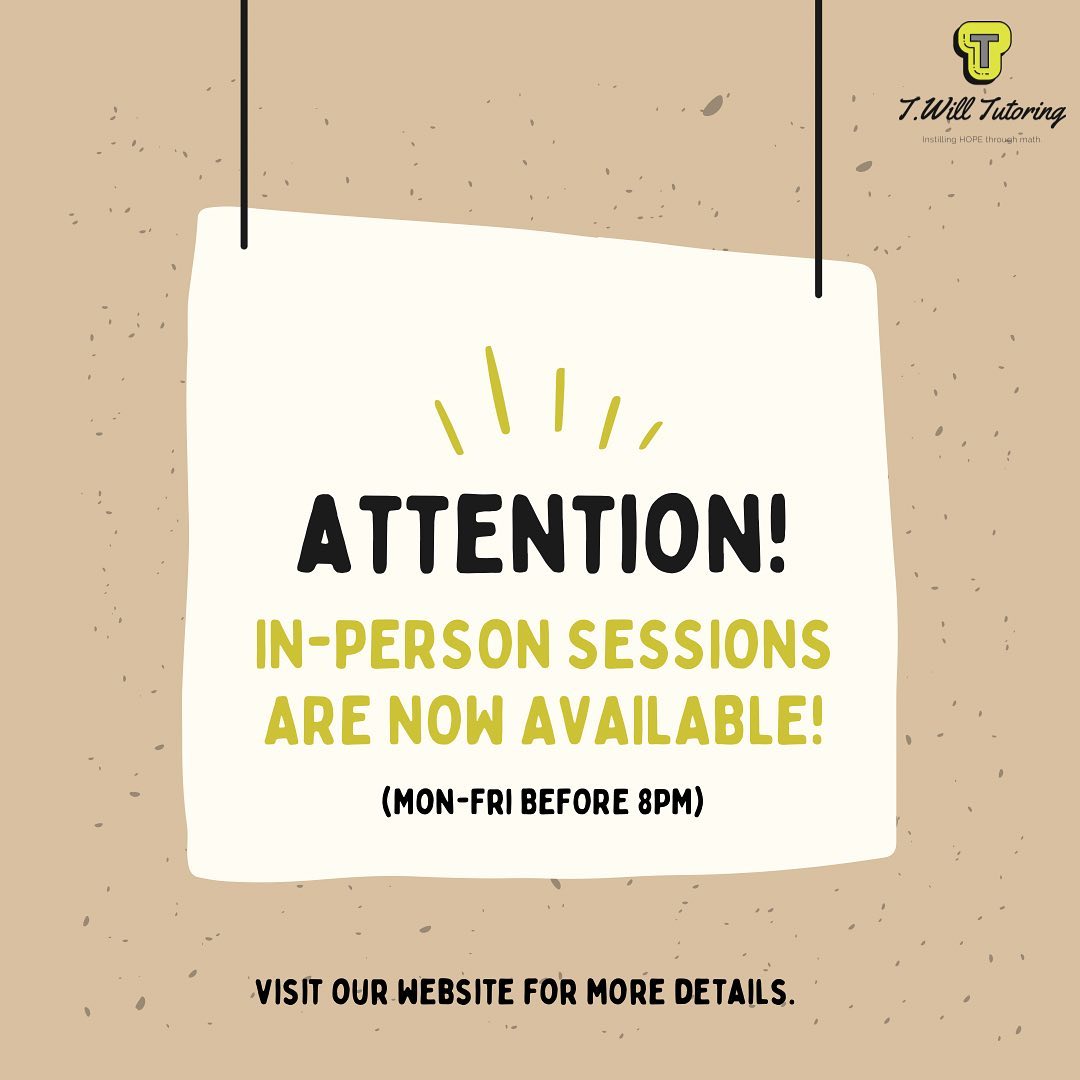 Yes!! IN-PERSON SESSIONS ARE BACK!!!!
There are openings from Monday-Friday before 8pm. Visit our website for more details.
If you or anyone you know lives in the metro-Atlanta area, pass the notice along!!
Until next time, remember:
⭐️ YOU are capable
⭐️ YOU got this
⭐️ Count YOURSELF in!
.
.
.
.
.
#inpersonlearning #face2face #mathteacher #mathtutor #mathteachersofinstagram #mathmatics #mathmatters✖️➗➖➕
