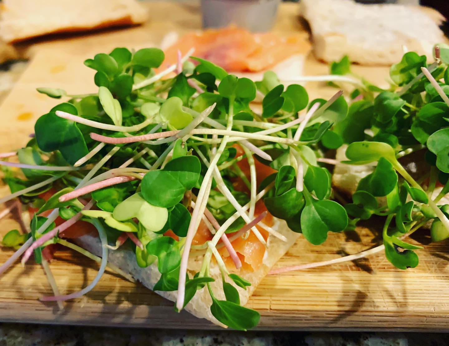 Greenway Farms offers to start mornings with Jack’ micros. Simple recipe: (1) crackers or flat bread (2) cream cheese (3) smoked salmon and our delicious micros on top.