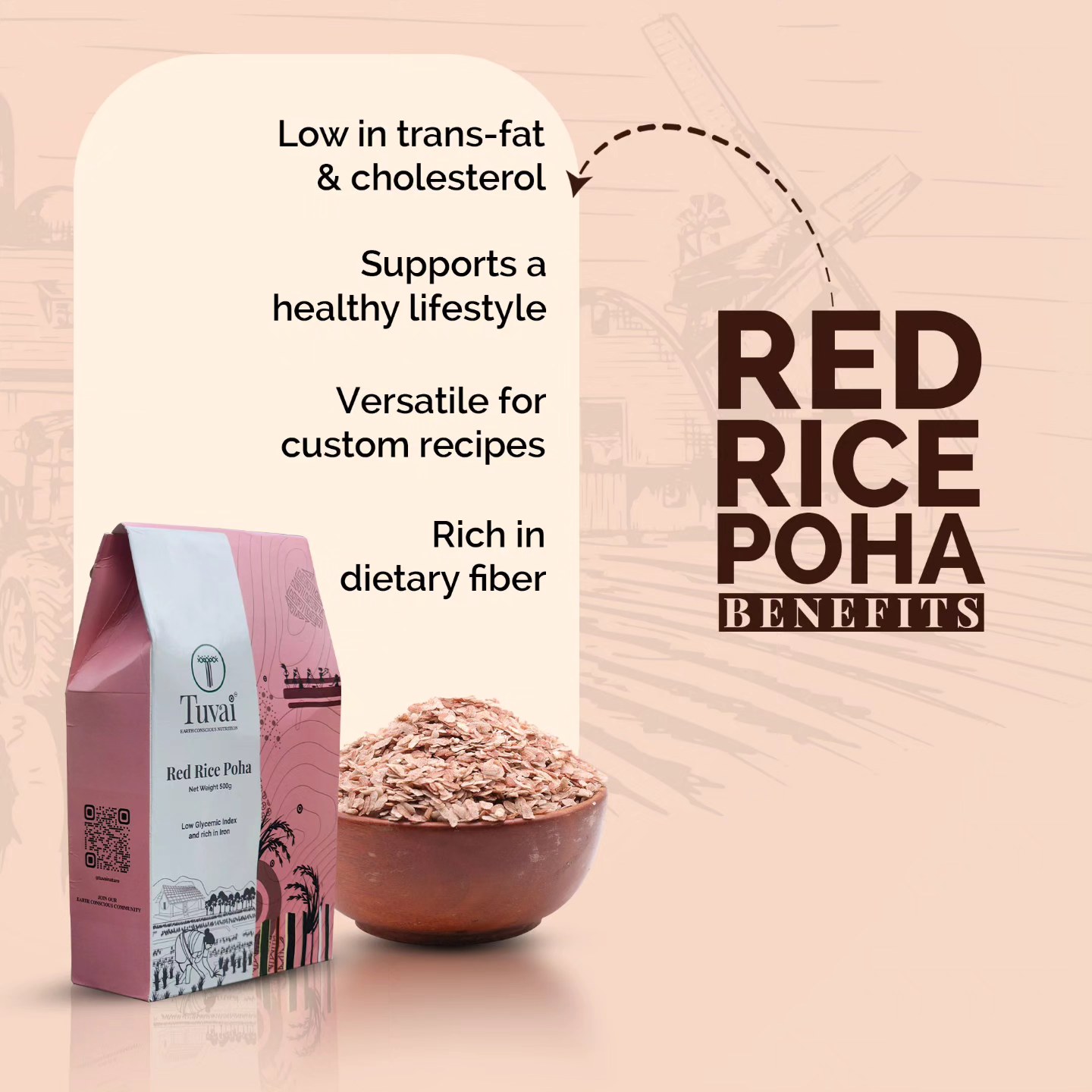 Start your mornings in a wholesome way with our Red Rice Poha 🌾Packed with dietary fiber, low in trans-fat and cholesterol, it's the perfect breakfast choice. Every household has its unique recipe, and ours includes nutritious veggies and aromatic spices and to make yours special, add a dash of fresh onion, coriander, and chili for a delicious experience.
Interestingly, your daily plate of Poha has a rich history dating back to ancient times, mentioned even in the Mahabharata!
Shop our premium natural products at www.tuvainature.com
-
-
#tuvainature #organicproduct #jharkhandpride #redricepoha #organicgoodness #farmerslife #indianfarmers #sustainbleagriculture #traditionalfarmingpractices #organicfarmers #organicfarming #amritkrishi
#earth #conscious #nutrition #nativeseeds #amritkrishi #sustainablefarming