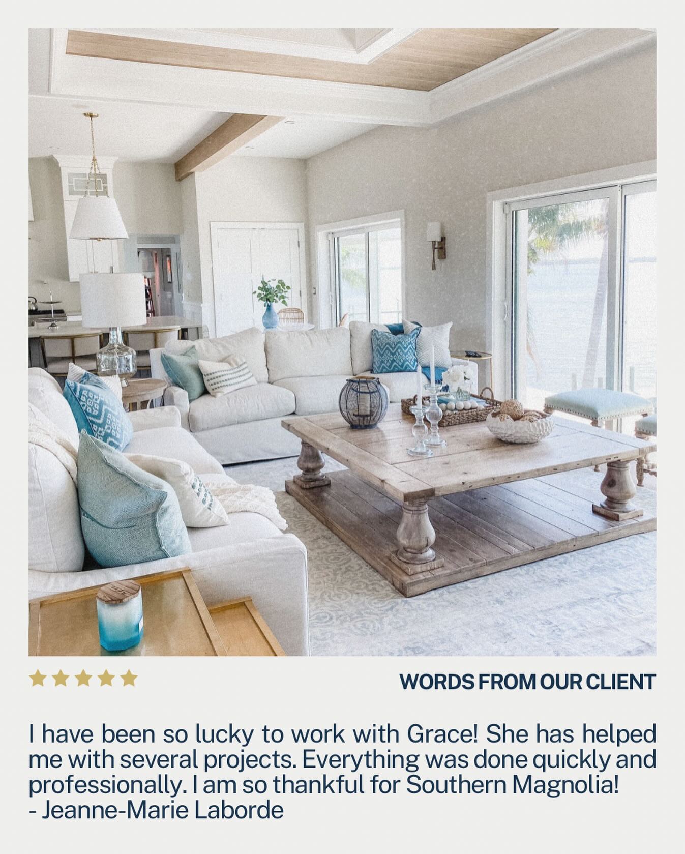 Thank you, Jeanne-Marie, for putting your trust in Southern Magnolia Concierge ✨ We’re so grateful! 🤍