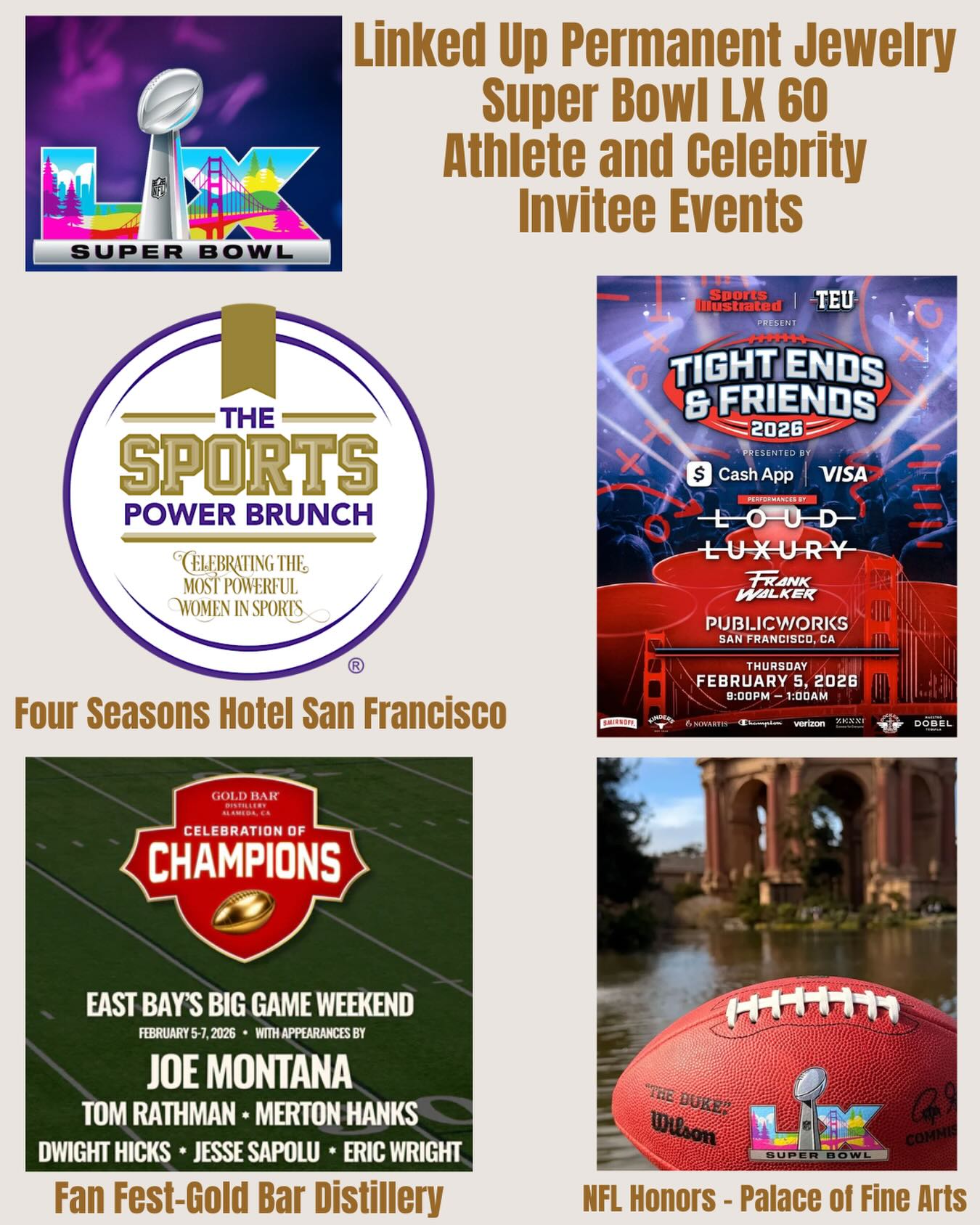 Super Bowl LX 🏈🏆🤎🩶🩷⚡️
.
.
#SuperBowlLX #levisstadium #sf #sanfrancisco #bayarea #thebiggame #superbowl #superbowlsunday #nfl #football #americanfootball #gameday #touchdown #superbowlsunday #superbowlweekend
#superbowlparty #onlyinsf #alwayssf #sfevents #seahawksnation #seahawksfan #seattleseahawks #patriots #patriotsnation #newenglandpatriots #permanentjewelry #permanentjewelrysanfrancisco