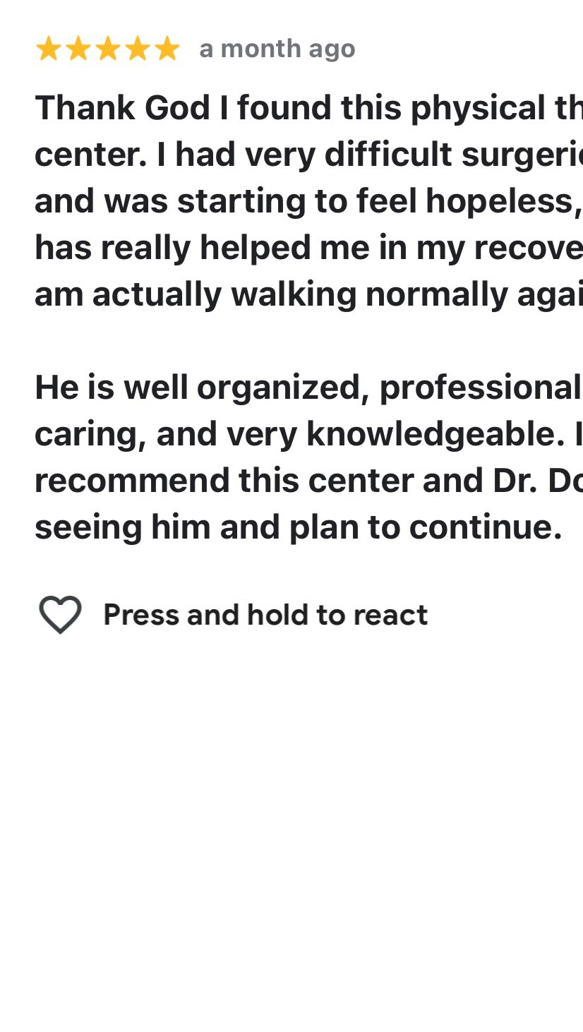 So glad we have an opportunity to give our patients a sense of hope. Thank you for trusting us! #trusttheprocess