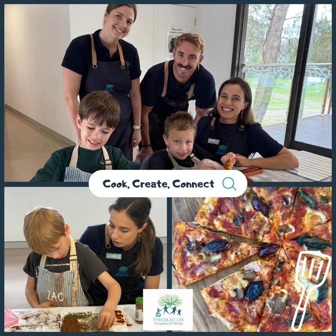 🍍Cook, Create, Connect – School Holiday Intensive Reflection of our best memories with our participants and team 🥥 let’s see what our chefs got up to…
🍉 Over the January school holidays, our Cook, Create, Connect (CCC) program came to life at Narrabeen Tramshed Community Centre through hands-on cooking, shared meals, teamwork and lots of meaningful moments. We are so grateful to have had such a fun group attend last week!
🍊CCC is a group-based Occupational Therapy cooking and social skills program, designed to support real-life skill development for children and young people of all ages and abilities.
Across this intensive program, participants worked on:
🍽️ Life skills and independence
🤝 Social interaction, communication and teamwork
🧠 Emotional regulation and executive functioning
✋ Fine motor, bilateral coordination and sensory processing
💬 Confidence, participation and connection with peers
🥑 This January program was delivered as a quality intensive, providing a high-impact snapshot of what CCC offers within a supportive, inclusive and strengths-based environment.
✨ We are now taking enquiries for our Term 1 Cook, Create, Connect program, running weekly and tailored to age groups and individual needs. We are excited to hold a Primary School and High School program at the new Warriewood Community Centre opening soon.
If you are looking for a cooking group + social group + Occupational Therapy program that builds meaningful life skills in a fun, practical and evidence-based way, let us know so we can ensure a spot is secured for YOU!
📩 Enquiries welcome via DM, call or email at admin@enhancedlifeot.com.au
#CookCreateConnect #EnhancedLifeOT #PaediatricOT
#LifeSkillsInAction #OTSocialSkills