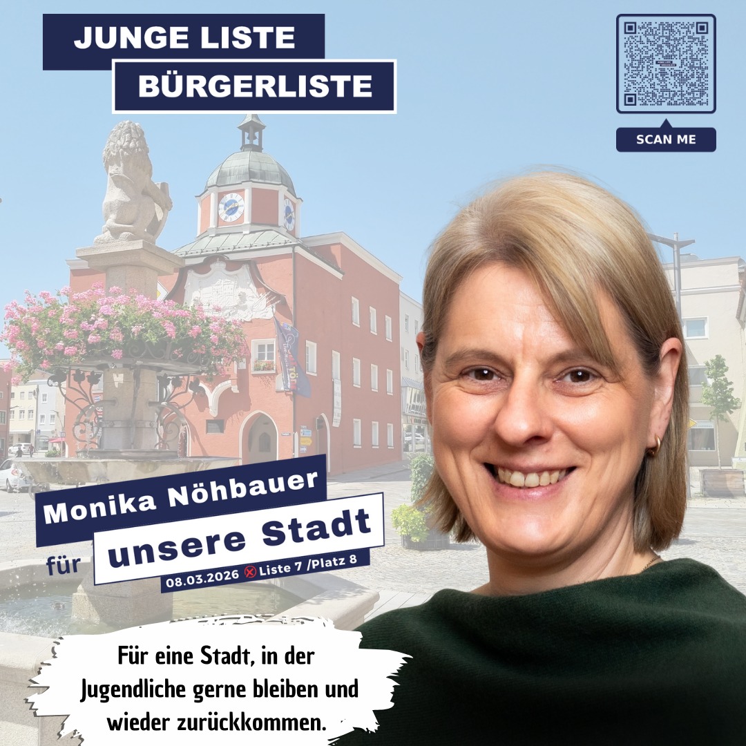 Für eine Stadt, in der Jugendliche gerne bleiben und wieder zurückkommen.
🛹 Monika Nöhbauer will, dass Pfarrkirchen für junge Menschen attraktiv bleibt – ein Ort zum Bleiben und Wiederkommen.
Lerne unsere Stadtratskandidat*innen kennen! Auf unserer Homepage www.jl-bl.de gibt es alle Infos zu unseren Zielen und Visionen – und alle Termine, bei denen du direkt ins Gespräch kommen kannst. Dein Kontakt zählt!
#kommunalwahl2026 #stadtrat2026 #pfarrkirchen #GemeinsamFürEinLebendigesPfarrkirchen
