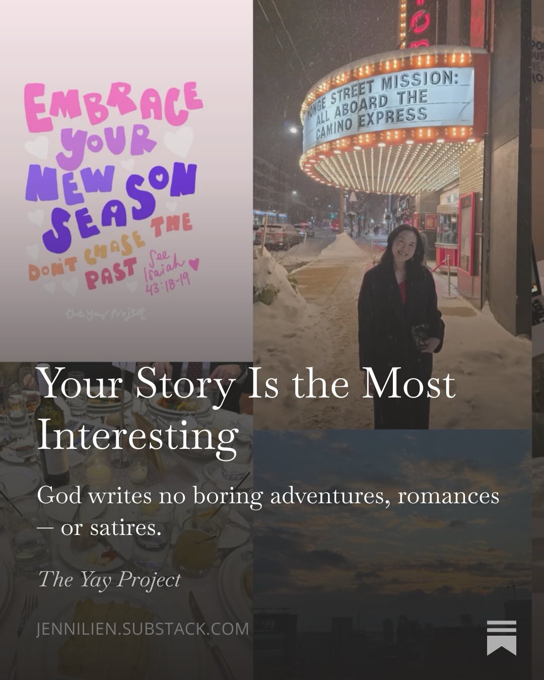 What chapter is God writing just for you this season? 💗
See this week’s newsletter on Substack, or listen to the audio on Apple Podcasts and Spotify.
