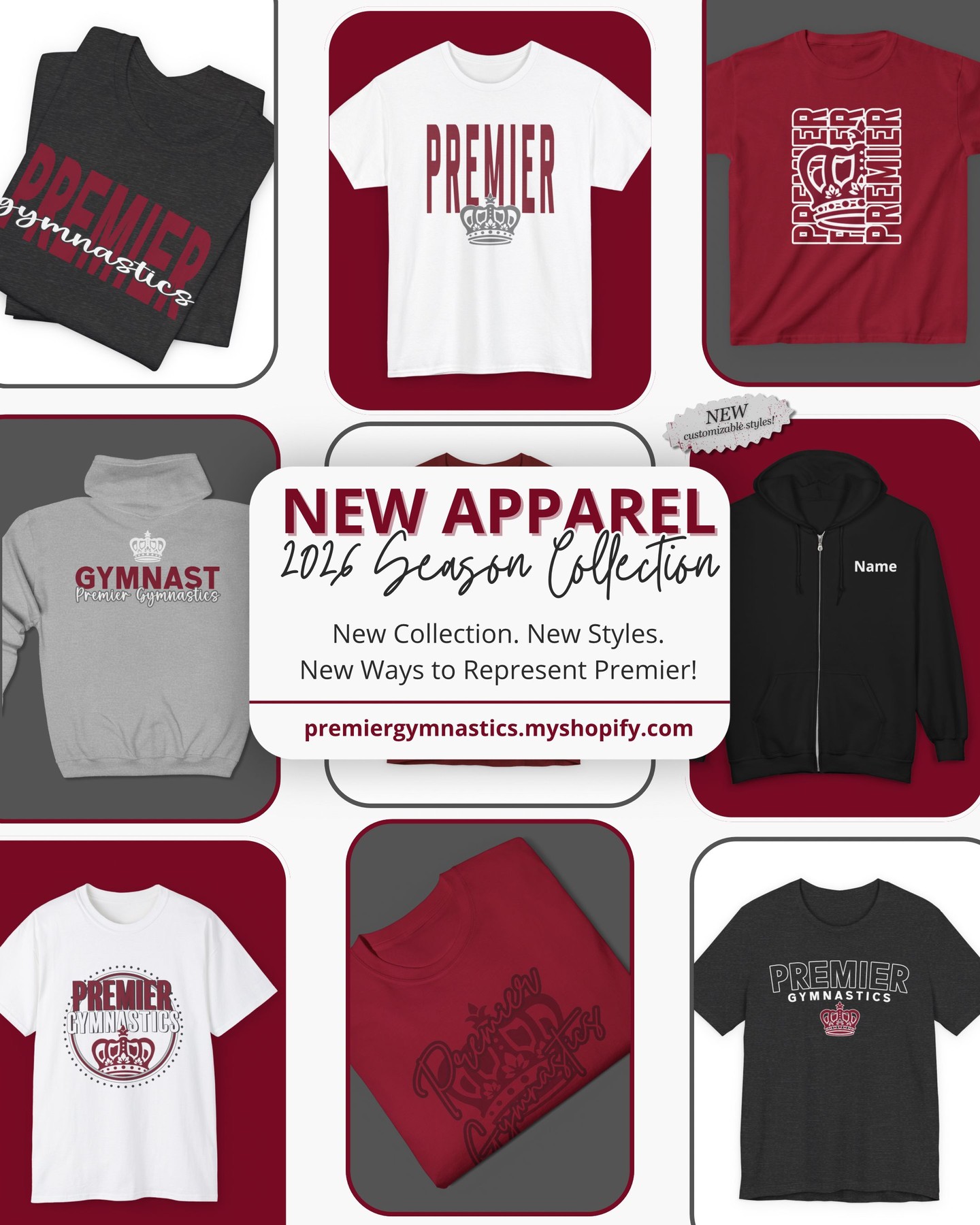 WHAT’S NEW IN THE STORE 👀
🖤 7 new t-shirt designs
• 2 feature our 2026 Spring Season design with the full schedule on the back (by level)
• 1 customizable tee — add your gymnast’s first or last name on the back
🤍 2 new zip-up hoodies for gymnasts
• 1 includes name customization on the front
🖤 STAFF EXCLUSIVE
• Customizable full-zip hoodie
• Name personalization on the front
Now live in the store 🛍️
Link in bio ✨