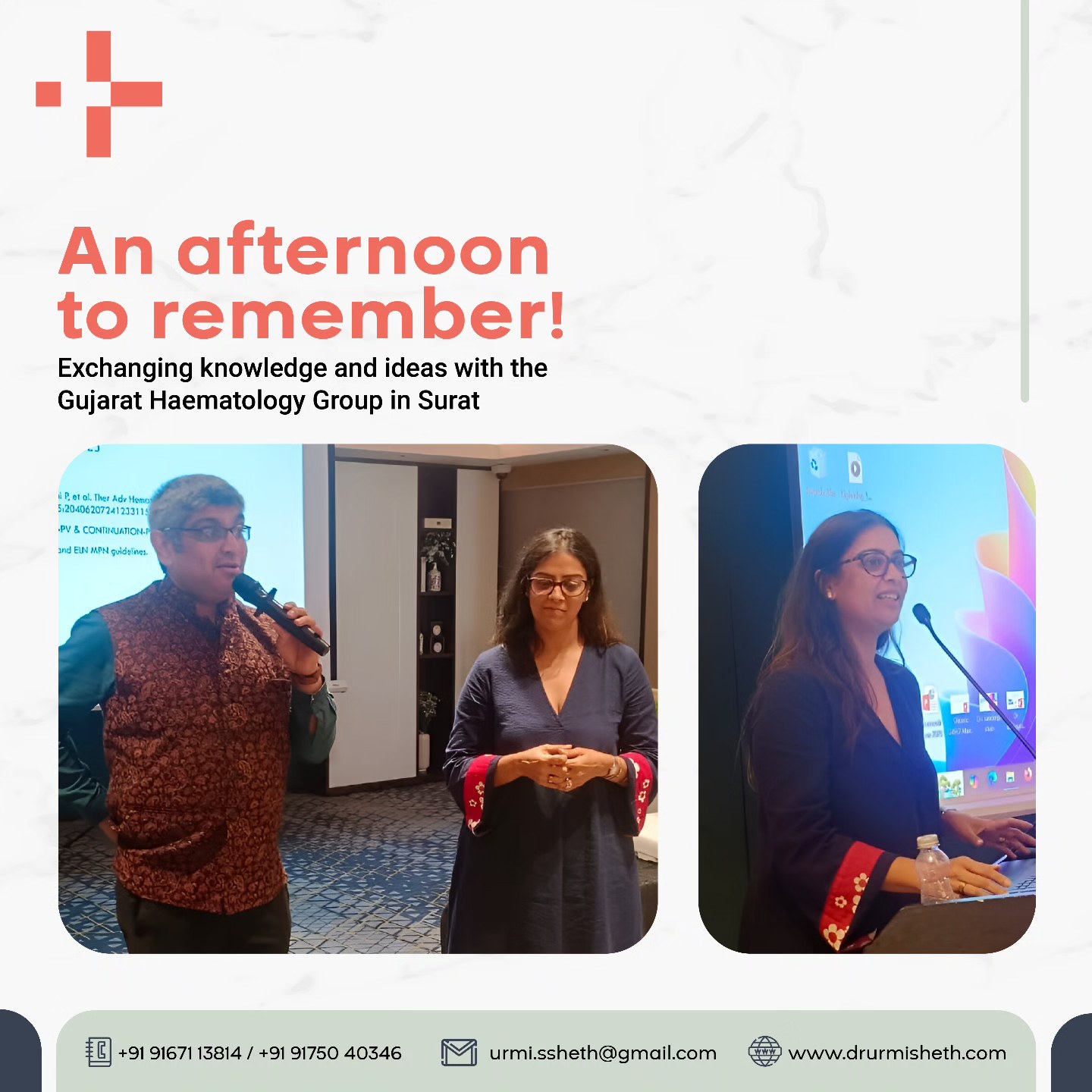 Spent a wonderful ‘Surati Sunday’ with the Gujarat Haematology Group and did a talk on Myeloproliferative Neoplasms. It was a delight exchanging knowledge and interacting with haematologists from all over Gujarat.
A big shout out to Dr. Amit Khurana for giving me the opportunity!
#blood #doctor #haematologist #haematology #pune #conference #gujarat #surat