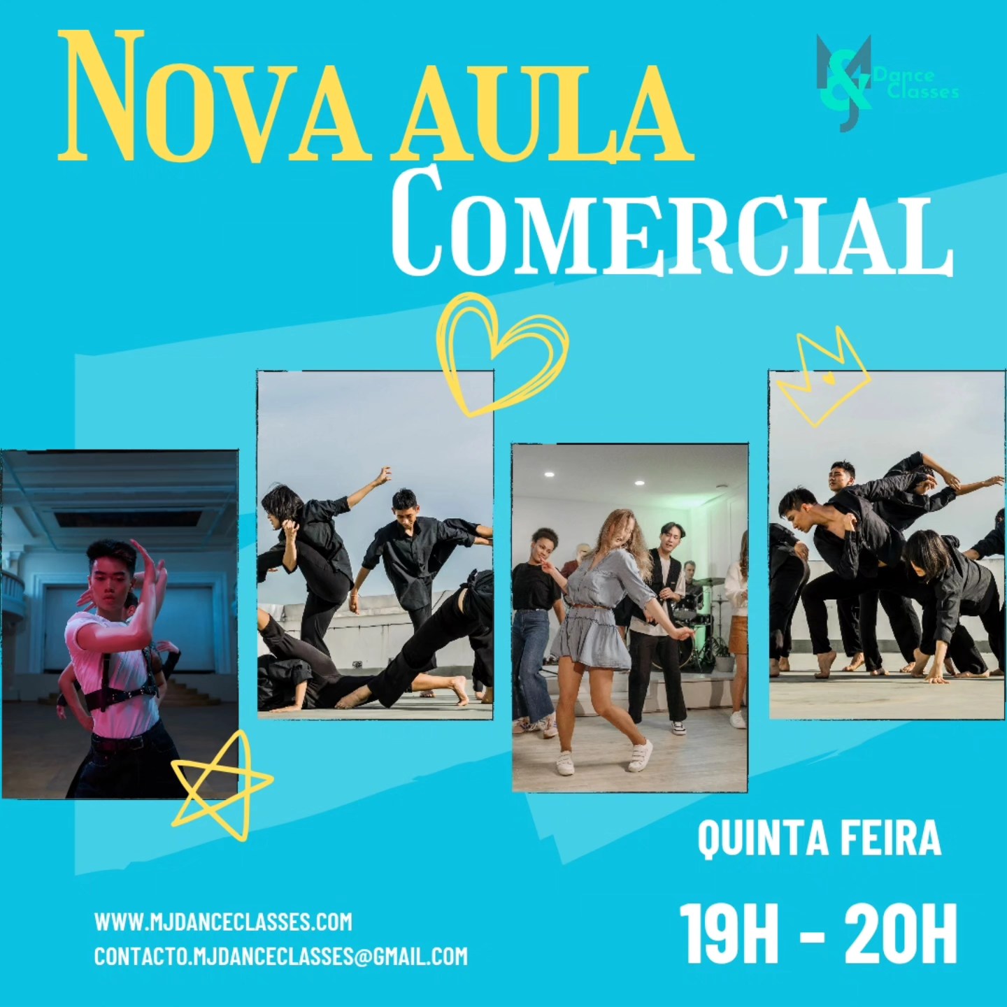 🎉 Novas Aulas de Dança Comercial em São Mamede Infesta! 💃🕺
A partir de agora, todas as quintas-feiras, das 19h às 20h, temos aulas de dança comercial para **teens e adultos**!
Se sempre quiseste aprender os passos mais modernos, melhorar a tua expressão corporal ou simplesmente divertir-te ao ritmo da música, esta é a oportunidade perfeita! 🎶
🔸 Coreografias energéticas
🔸 Melhora a tua coordenação e ritmo
🔸 Aulas para todos os níveis, desde iniciantes até avançados
Não importa se nunca dançaste ou se já tens alguma experiência — as aulas são para todos! 🚀
📍 Local: São Mamede Infesta
📅 Dia: Quintas-feiras
🕖 Hora: 19h - 20h
Vem dançar e sentir a energia! ✨
Inscreve-te já e garante o teu lugar! 📩
#AulasDeDança #DançaComercial #SãoMamedeInfesta #TeensEAdultos #VemDançar