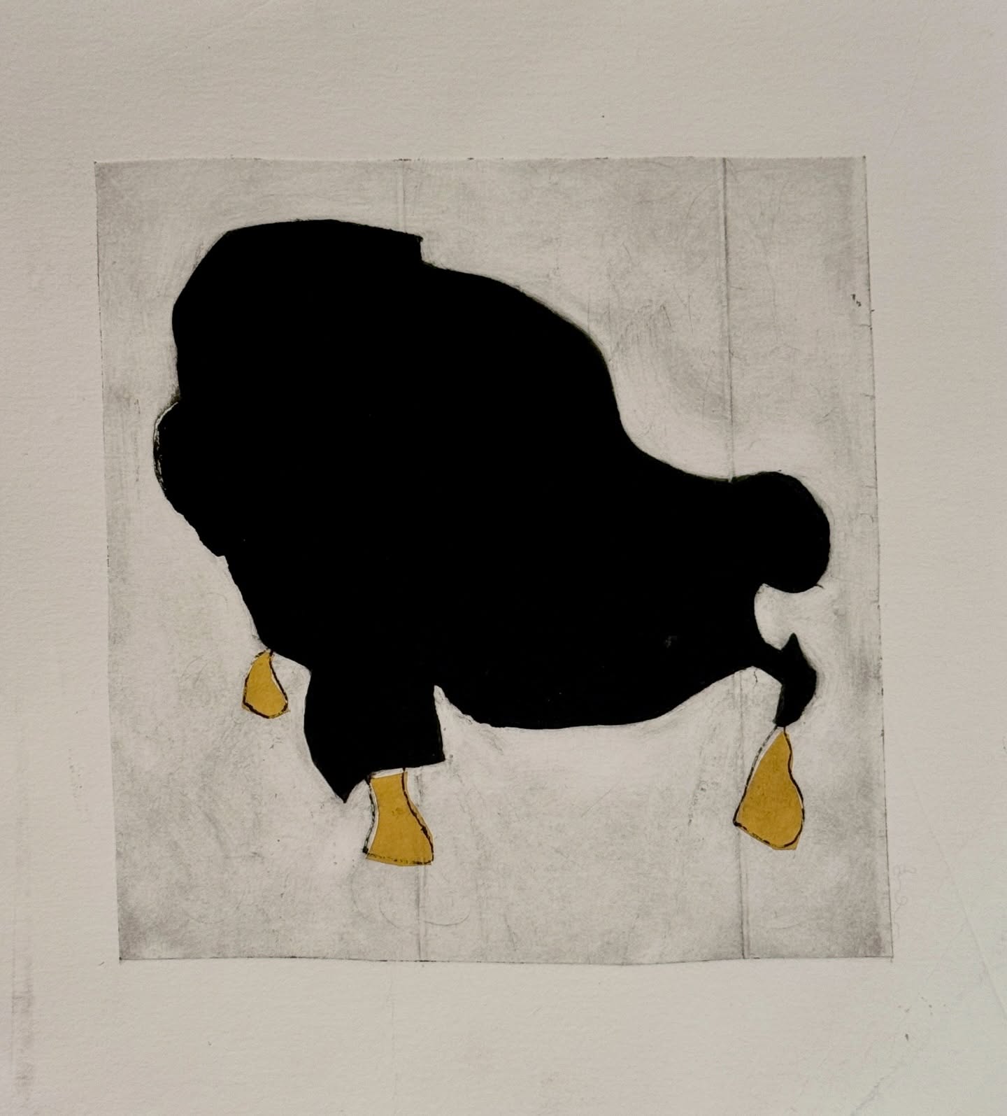 My Black Dog, three ways. Collagraph prints with carborundum and chine colle on Fabriano Artistico paper. Thank you @inked_twice for my recycled paper stash, I miss you! #blackdog #sandpaper #chinecollé #tetrapakprint #armchair