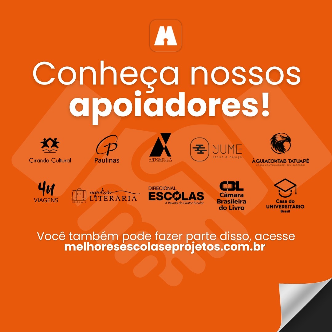 Conheça os apoiadores da premiação anual Melhores Escolas Melhores Projetos!
O ano está chegando ao fim, mas ainda dá tempo! Acesse melhoresescolaseprojetos.com.br