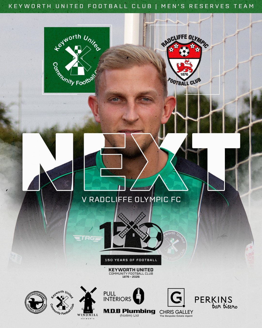 NEXT UP ⤴️ | Keyworth United Men's Reserves
Our reserves return to Platt Lane this weekend as they welcome local neighbours Radcliffe Olympic.
It was a tough result to take last weekend as the Reserves looked set to secure their first win of the season if not for a last minute equaliser to spoil the party. It was however a valiant effort by the lads in the end who take a plethora of positives from the performance.
This match also holds some importance as both club in 2026 will be celebrating 150 years of Football. We would like to congratulate Radcliffe Olympic on this amazing milestone for the club. Don't forget to keep your eyes peeled to our Social Media channels for our Special Keyworth United 150 edition magazine coming in March 2025.
📆 Saturday 31th January
🏟️ Platt Lane, Keyworth, NG12 5GE
🕗 15:00 KO
#UTG | #COYG | @NottsSeniorLge | @ROFC1876