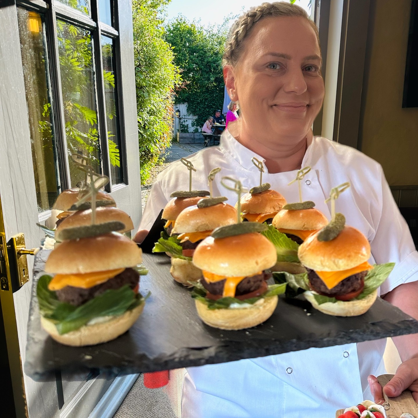 Sarah and her beef sliders!