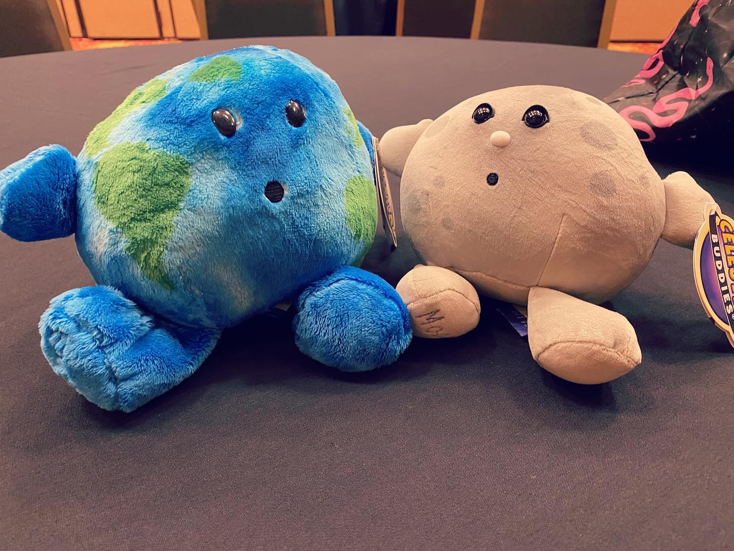 Our friends at @celestialbuddies gifted us some awesome planets to give away this weekend! We threw two into the audience today for questions well answered, but tomorrow there will be lots more! #STNASH #astronomy @creationent