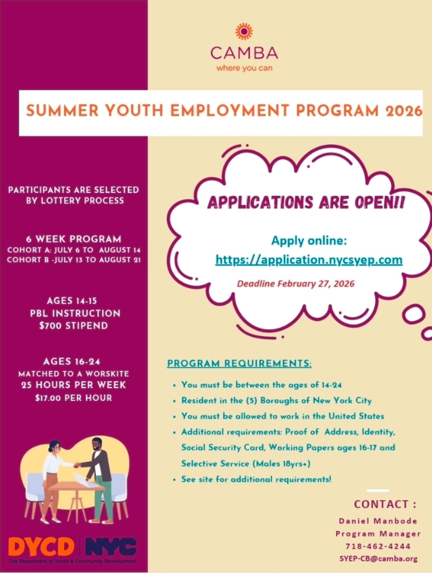 Hey Forsyth! Summer Youth Employment Program applications are now open! Apply online at https://application.nycsyep.com
#syep #getmoney #forsyth #applyonline #summer