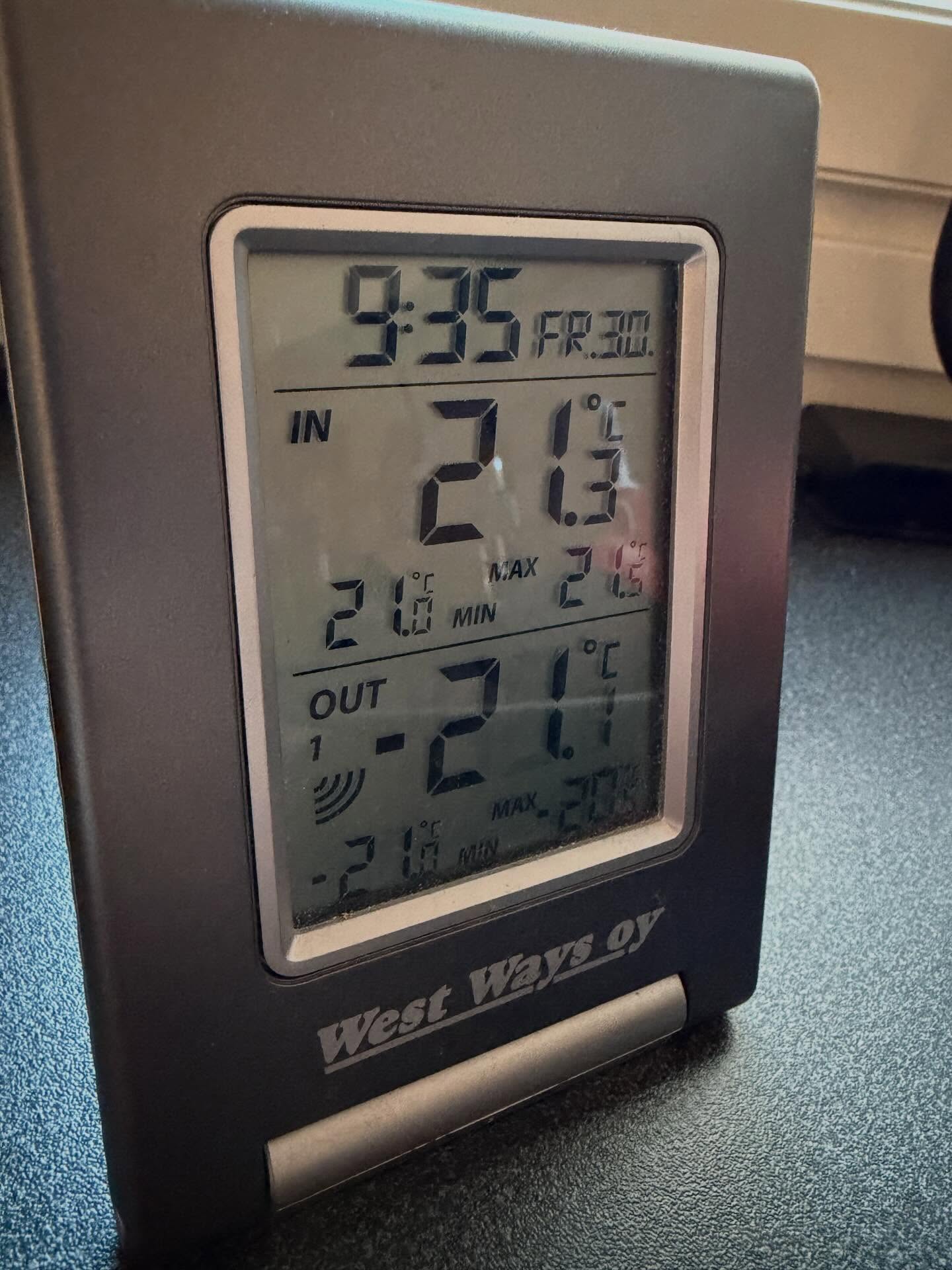 It’s roughly 45 C colder than a week ago.