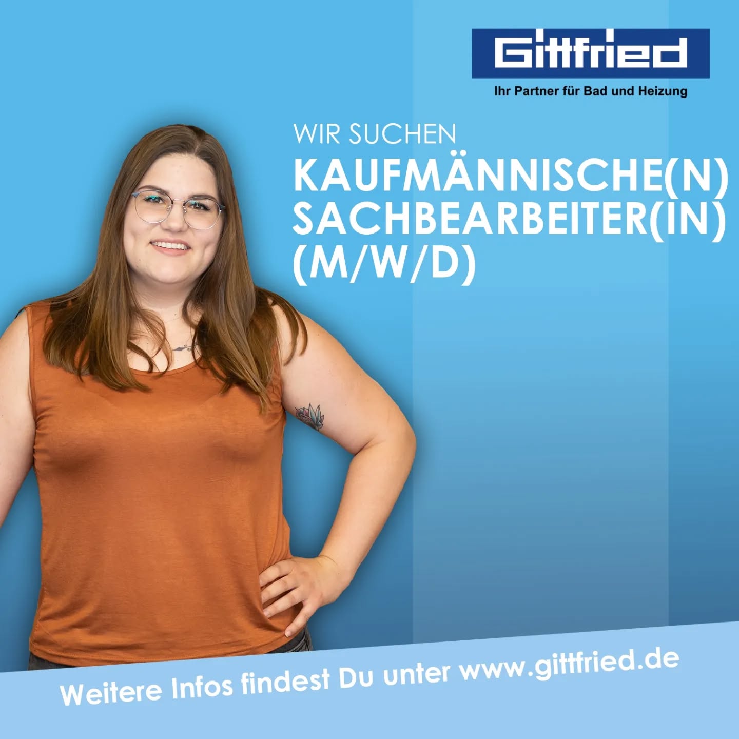Wir sind ein mittelständischer Sanitär- und Heizungsgroßhandel und suchen ab sofort Mitarbeiter für unser Unternehmen in Karlsfeld:
▶️ Kaufmännische(n) Sachbearbeiter(in) (m/w/d)
Wir bieten Dir:
✅ Langfristige Zusammenarbeit
✅ Zielgerichtete Einarbeitung
✅ Übertarifliche Bezahlung
✅ Weitere Vergütungen
✅ Freundliche Unternehmenskultur
Haben wir Dein Interesse geweckt?
Dann hole Dir jetzt weitere Informationen zu den freien Stellen direkt auf unserer Homepage im Bereich "Karriere/Jobs".
Wir freuen uns auf Dich.