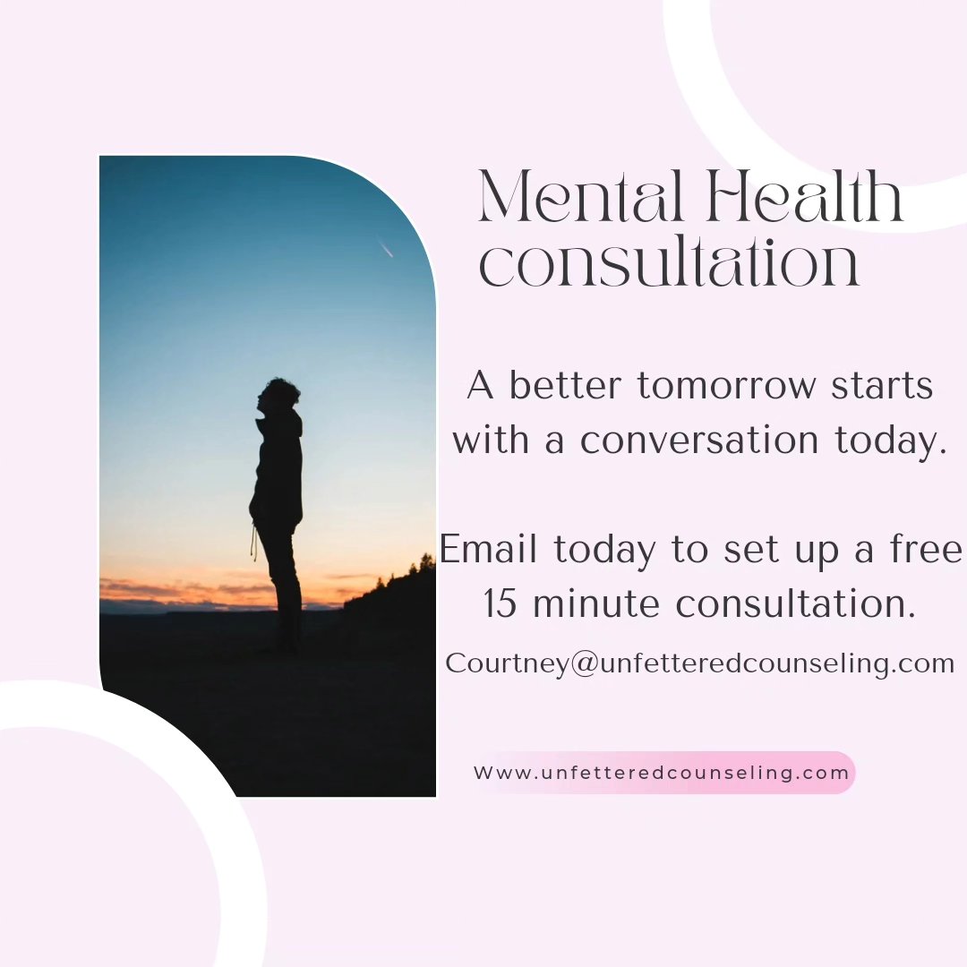 Hi there! It's been a while - I've taken quite the social media break and have been prioritizing family time, self-care, client care, and continuing training. That's not to say that social media and marketing in this way doesn't matter to me, but it is the first to go when checking in with myself and reducing overwhelm in my own life. So, I'm curious: What's the first thing to go for you when you notice a need to reduce overwhelm and refocus on your priorities?
ALSO: I didn't want to pass up on the opportunity to let you know that I am accepting a limited number of new clients. As always, I offer a free 15-minute phone call for you and I to connect. This allows us to both get a small glimpse of whether or not we would have a good "therapeutic fit." Feel free to reach out via email at courtney@unfetteredcounseling.com or via my website at unfetteredcounseling.com.