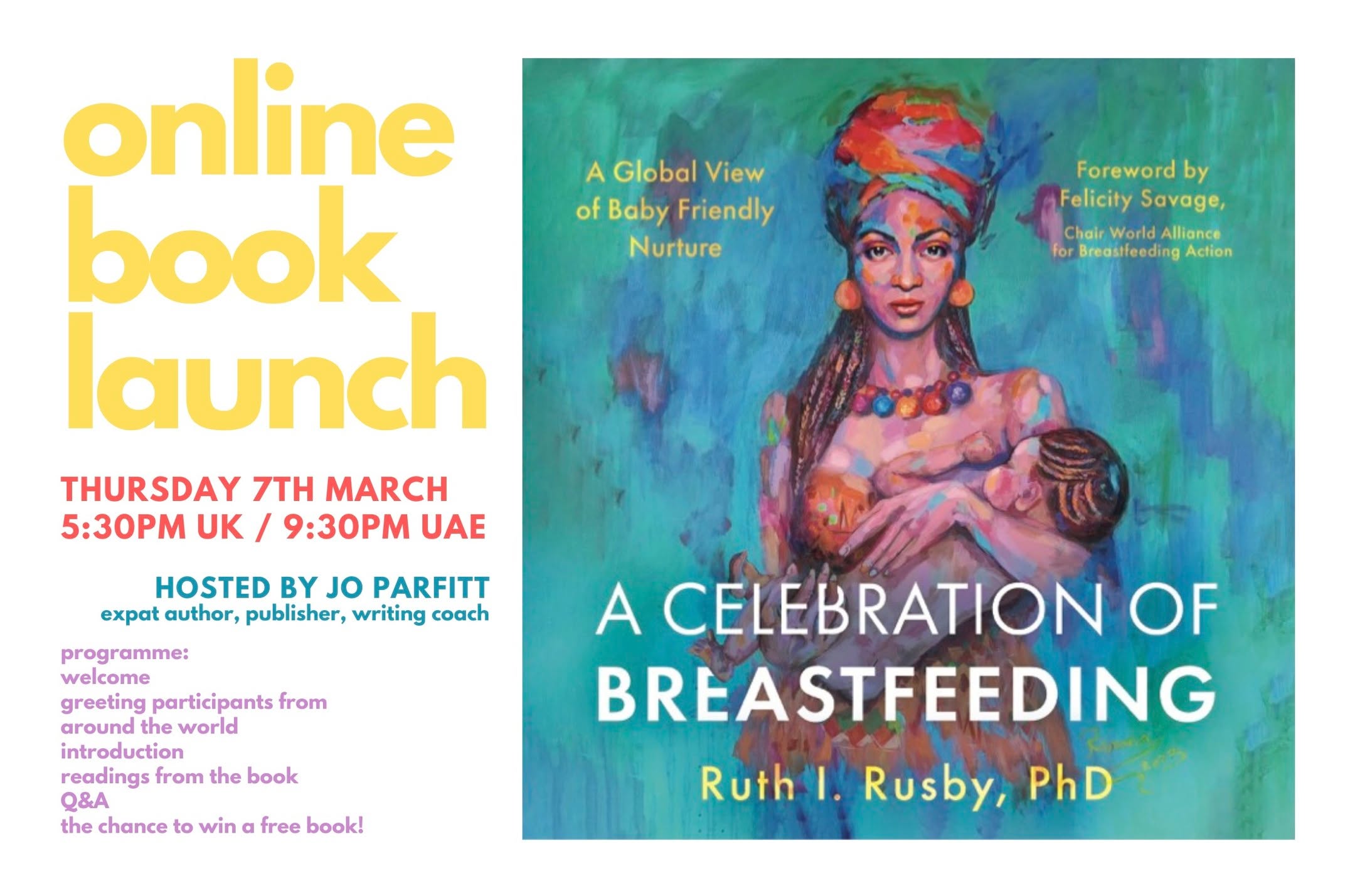 Please come and join us for an online zoom book launch!
Register in advance for this meeting:
https://us02web.zoom.us/meeting/register/tZYtceqoqzMvGdGHxRlb-A3eLsFkg4w6Mkdq
#celebrationofbreastfeeding
#acelebrationofbreastfeeding
#breastfeeding
#baby
#mother
#parenting